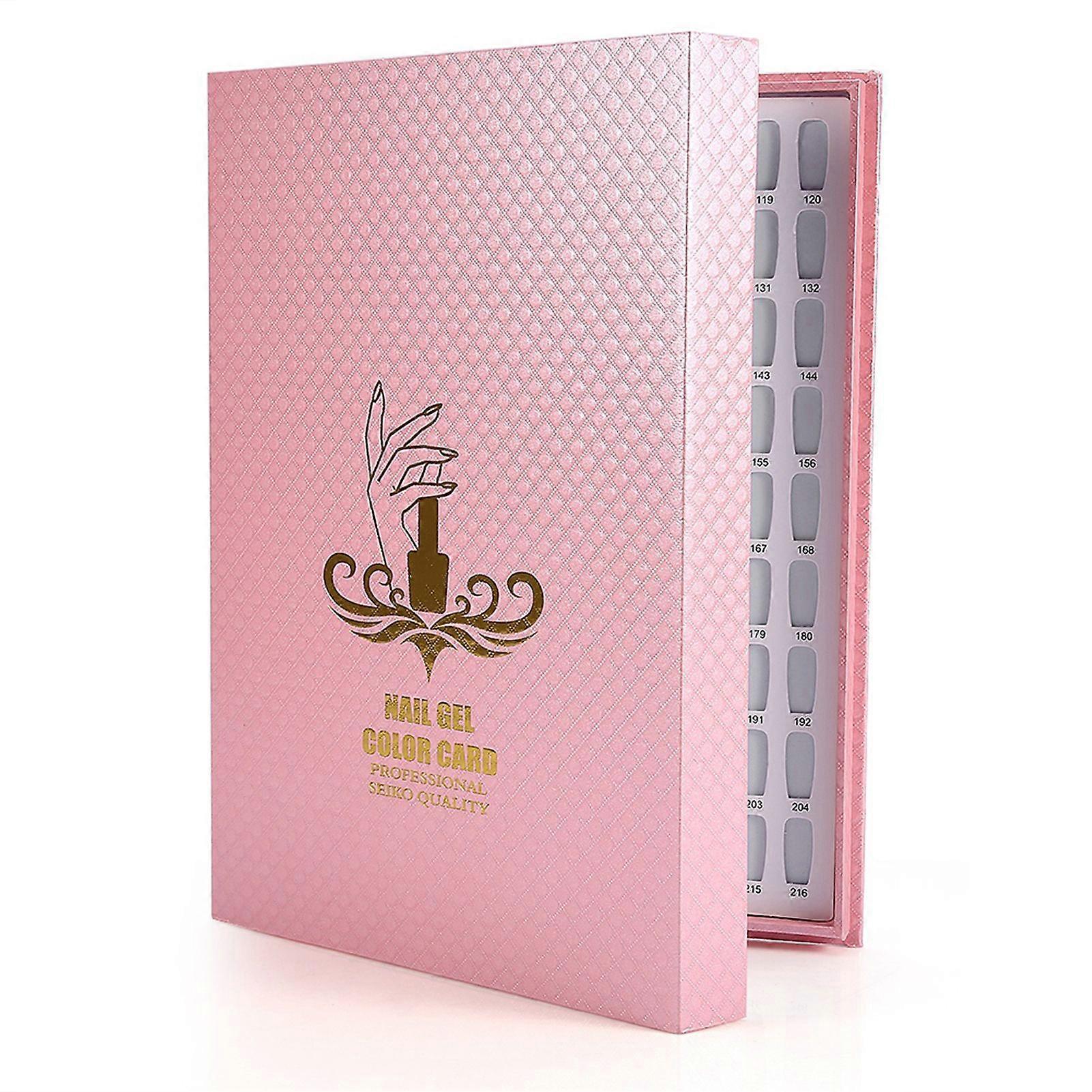 216 Colors Nail Gel Color Card Nail Polish Display Chart Book Nail Art Showing Shelf Pink