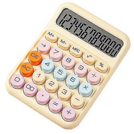 Mechanical Pushbutton Calculator 12 Digit Large LCD Display Big Buttons Easy to Press Compact Size Portable Colorful Calculator 2025