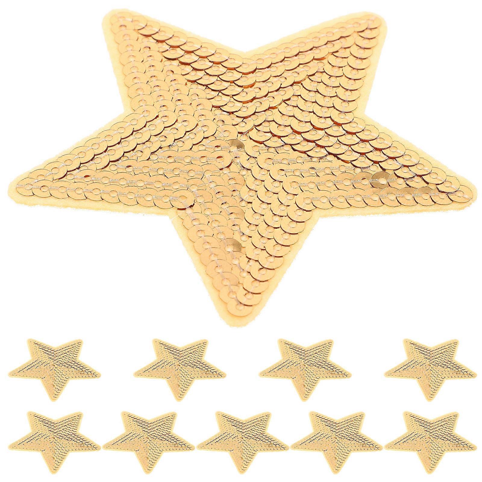 -Pointed Star Embroidered Cloth Stickers for Decor 40Pcs