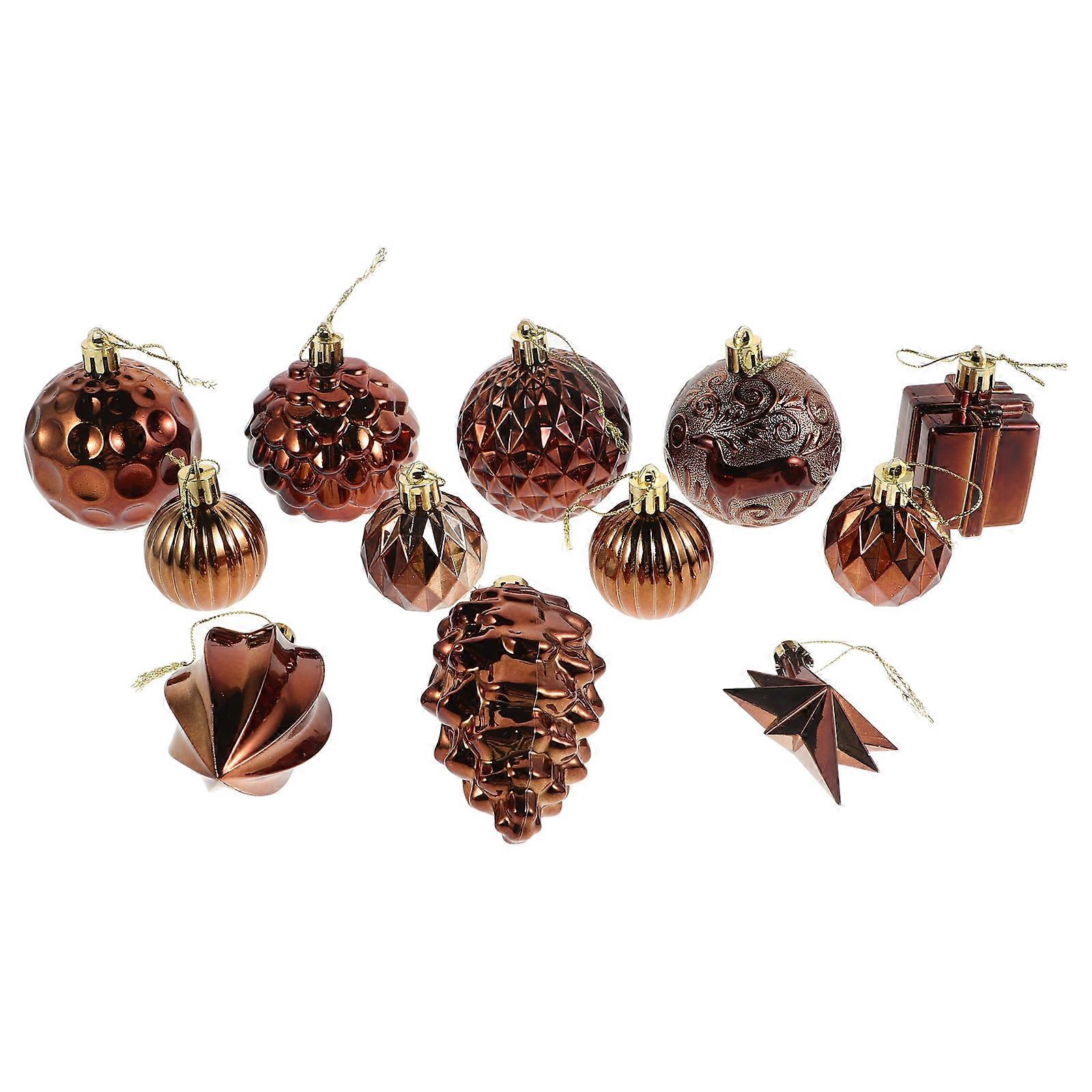 Christmas Tree Hanging Ornaments 12Pcs Multi Plastic Pine Cone Tree Decor Reusable Set