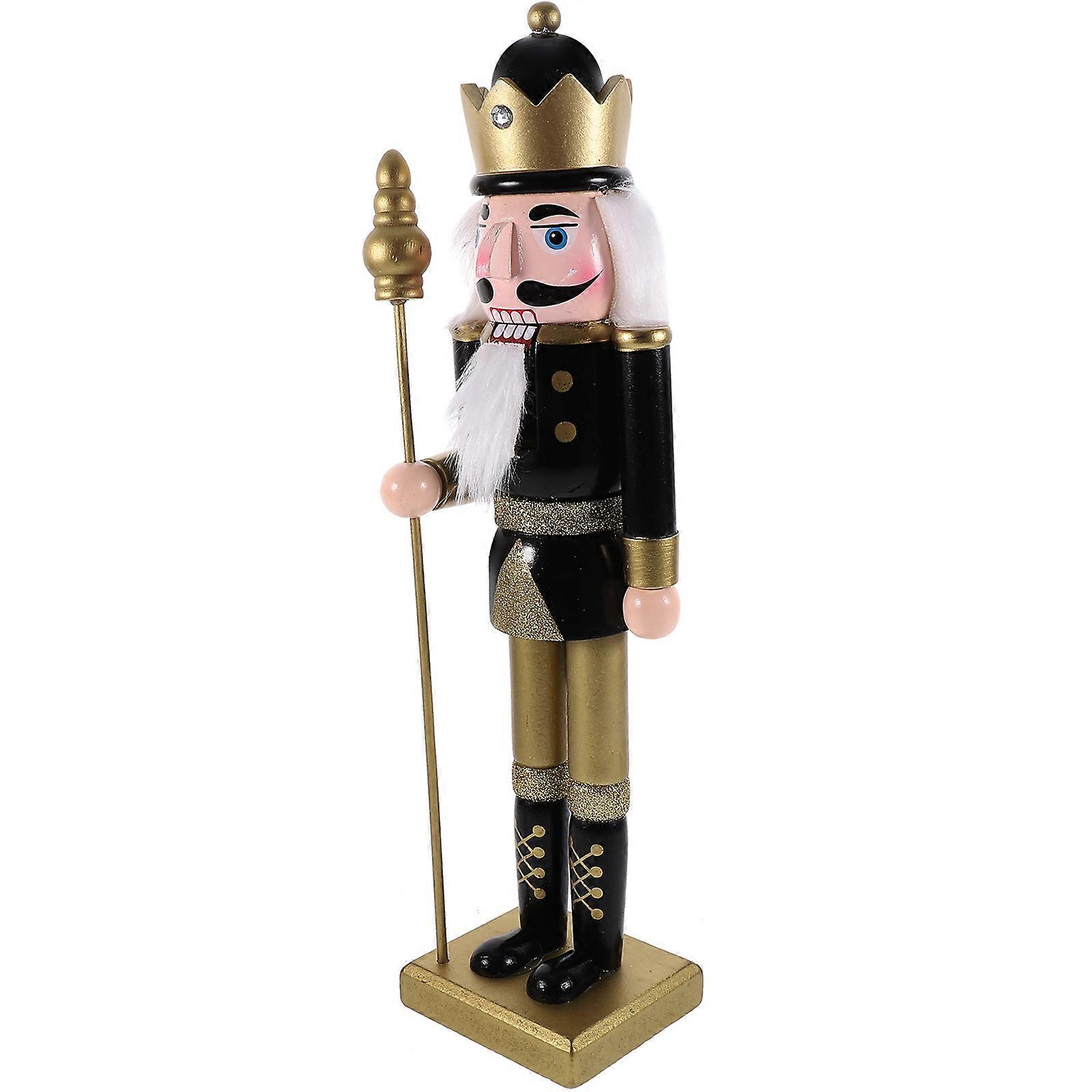 Wooden Nutcracker Puppet Christmas Decoration for Xmas with 3Pcs