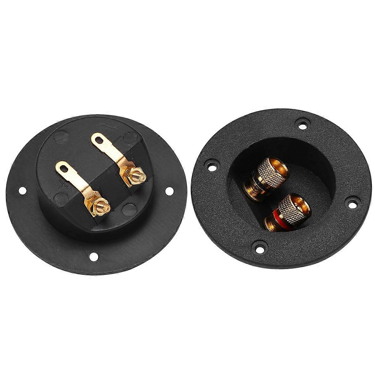 2x Speaker Box Terminal Round Screw Mounted Locking Cup Connector Subwoofer