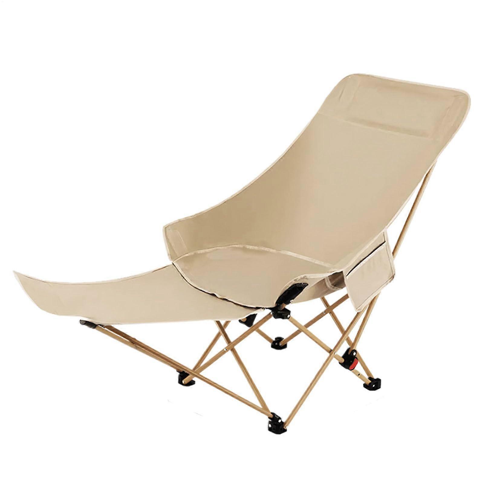 Camping Folding Chair Folding Deck Chair With Adjustable Height Ergonomic Lounger For Patio Porch Poolside Beach Hiking