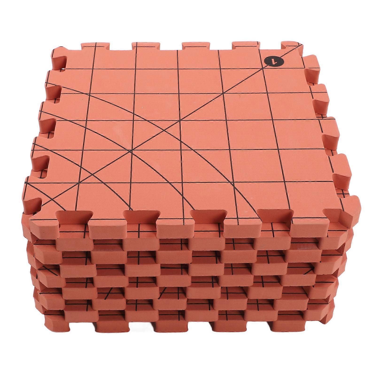 9 Pcs Knitting Blocking Mats Interlocking Foam Boards Brick Red for Crochet Quilt Sewing Craft Projects