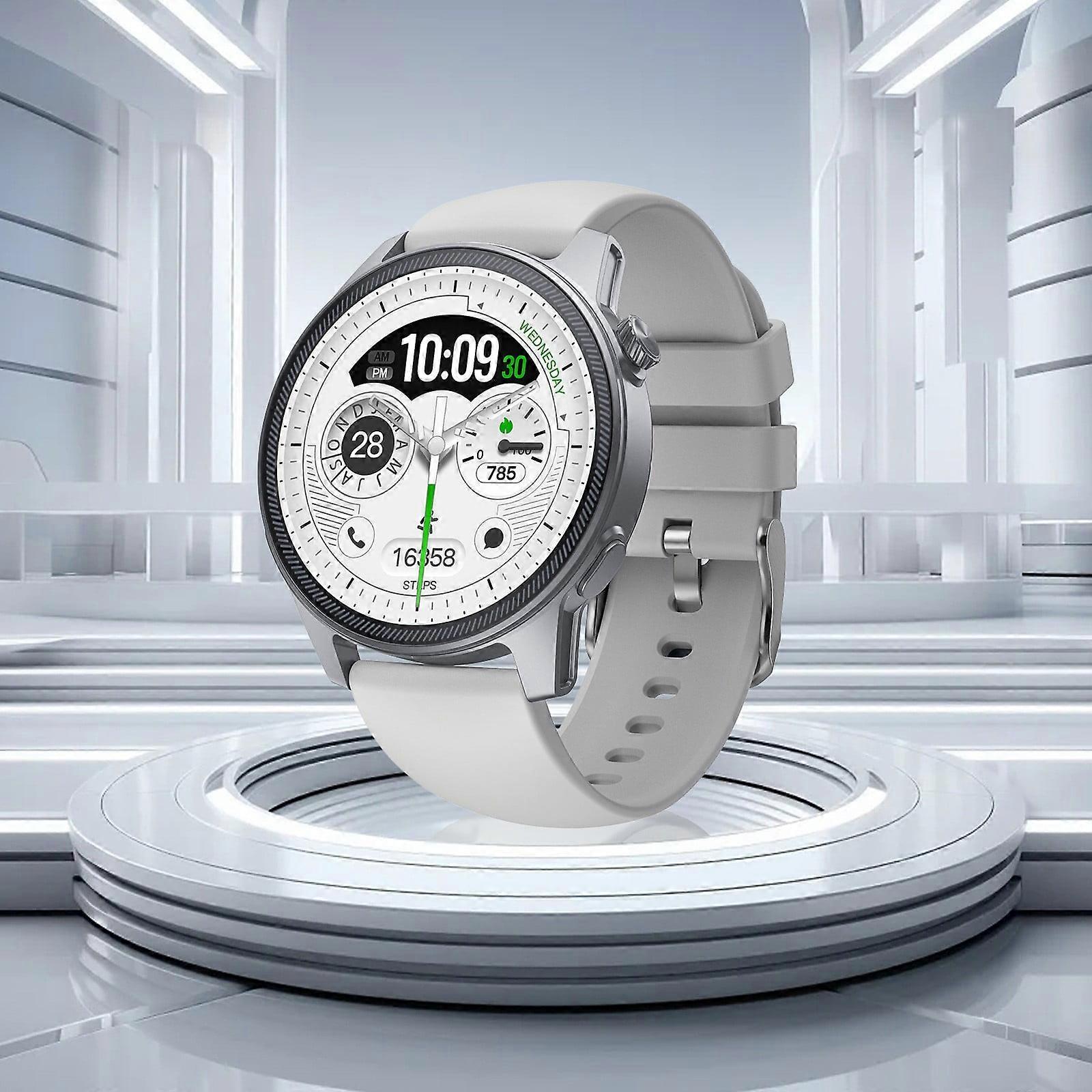 Qnjujn 1.43-inch High-definition Screen Bluetooth Call Outdoor Sports Mode Information Push Smartwatch Gray