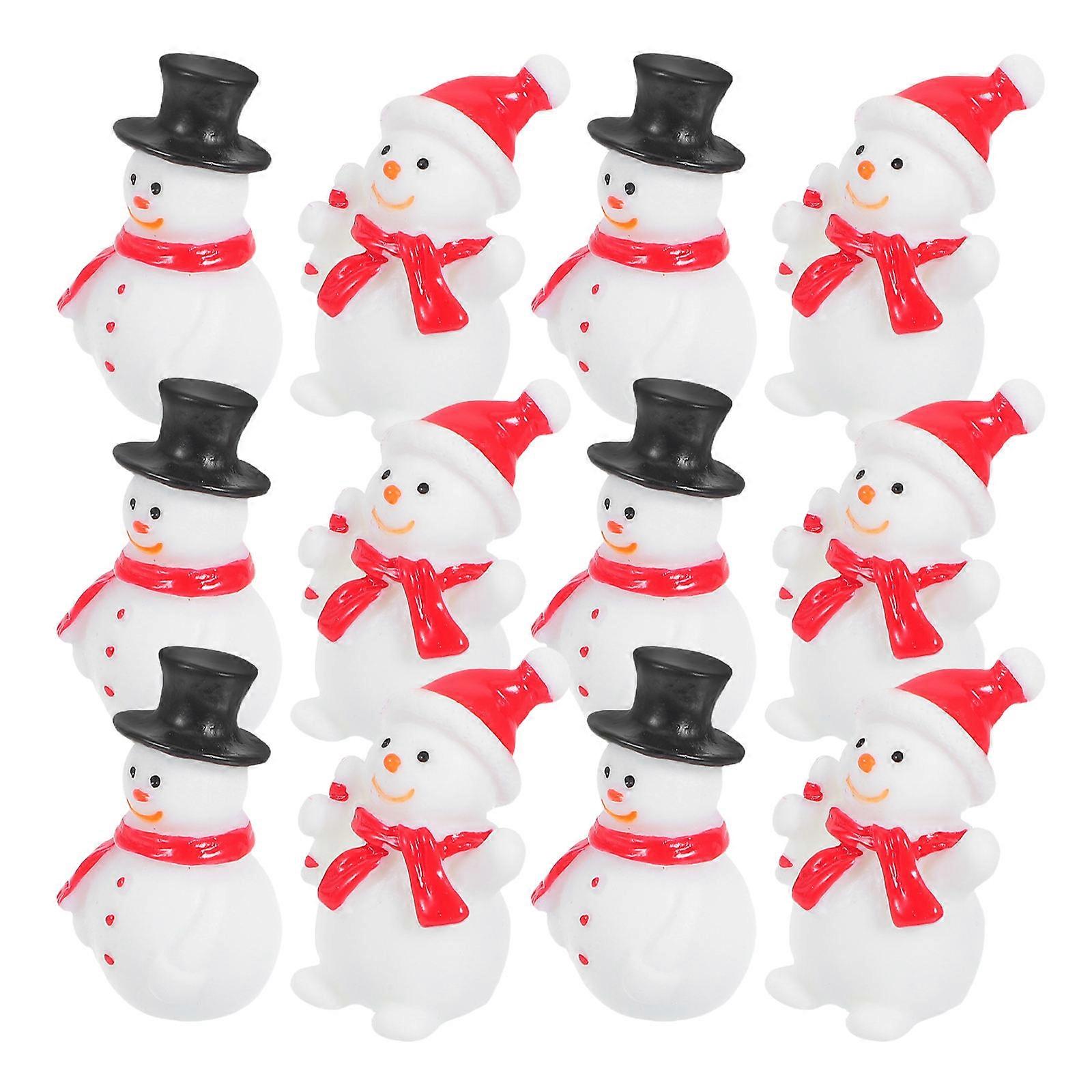 Christmas Snowman Figurine 100 Pcs Miniature Home Decoration For Festive Events Resin Design