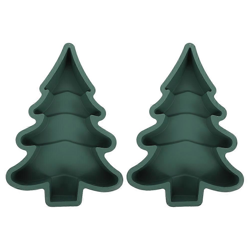 Silicone Christmas Tree Baking Molds 6 Pcs Reusable And Heat Resistant Tools For Family And DIY Enthusiasts Baking In Green