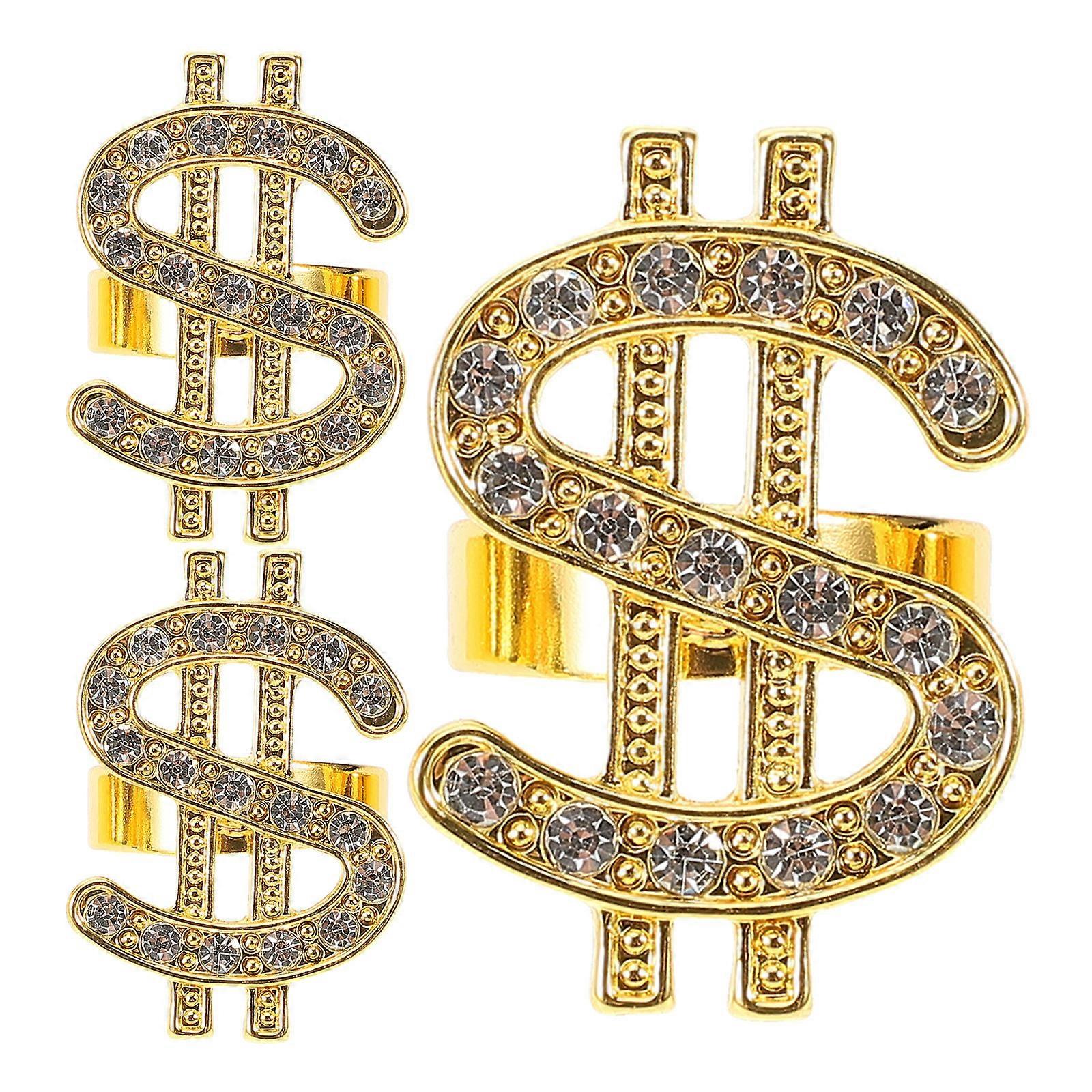 Costume Party Diamond-Encrusted Ring Mark Ring for 12Pcs