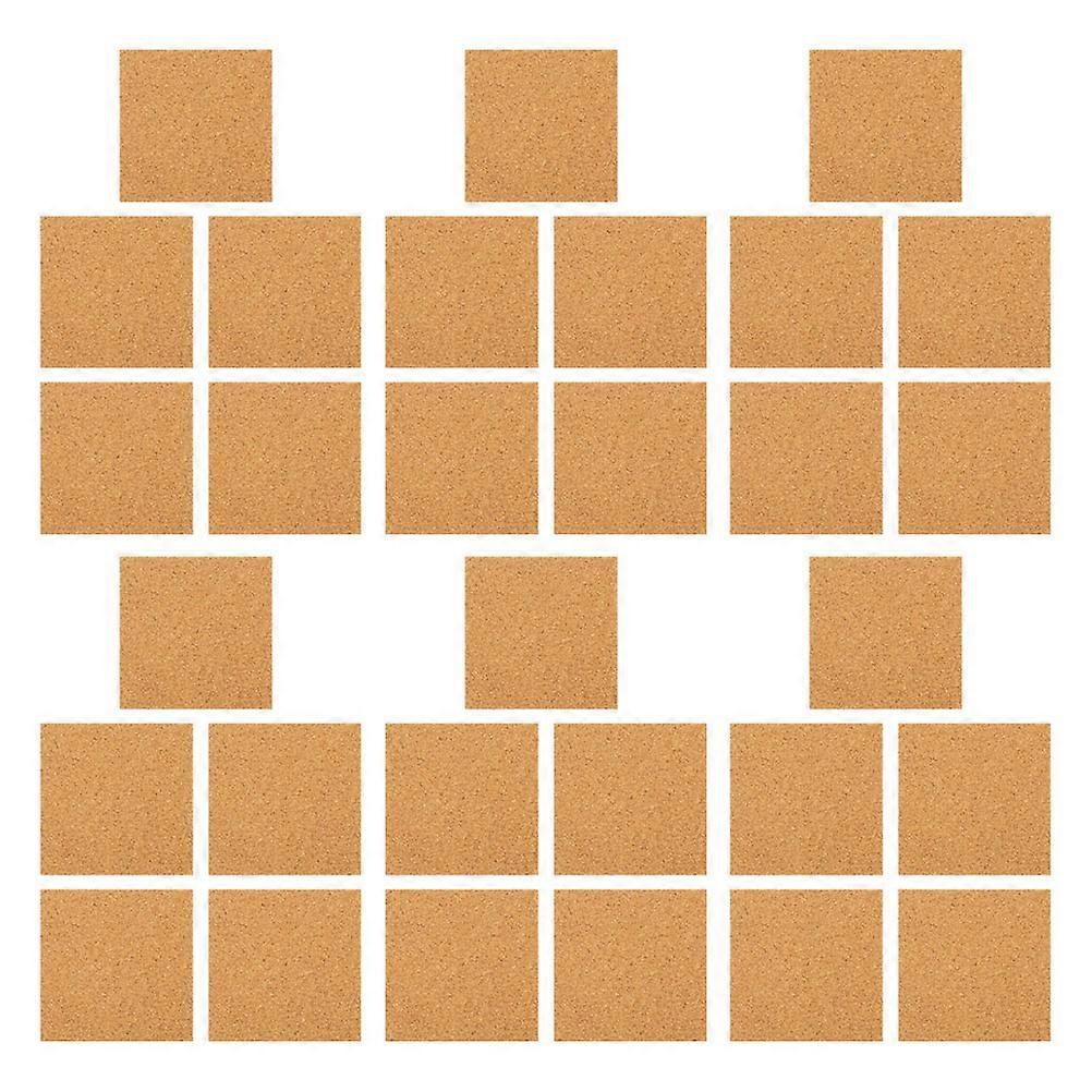 Square Cork Board Brown Self Adhesive Sheets for Crafts 90Pcs Cork Tiles