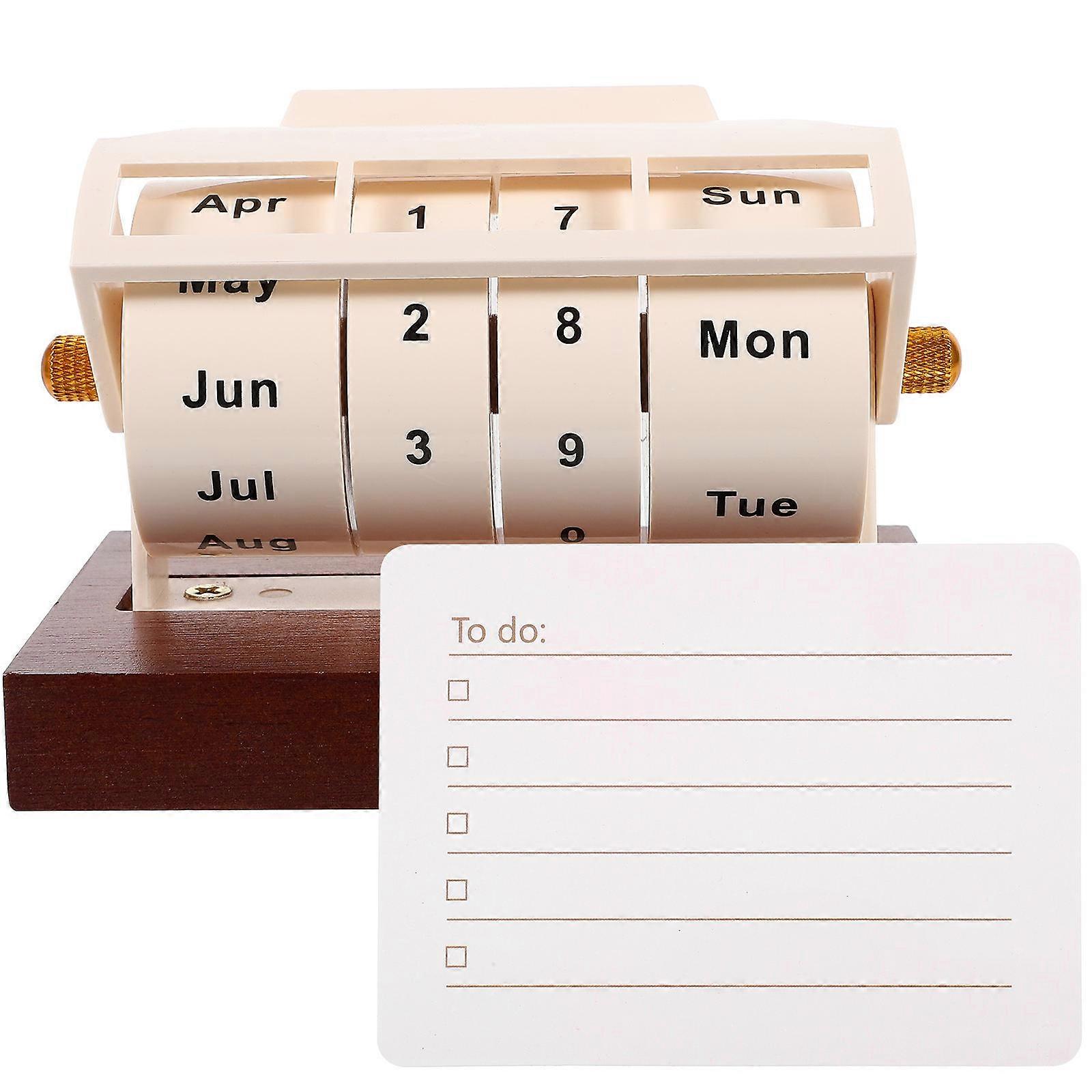 Wood Calendar Perpetual Calendar Office Supply Great For Home Decoration 2 Sets Assorted Color Block Design