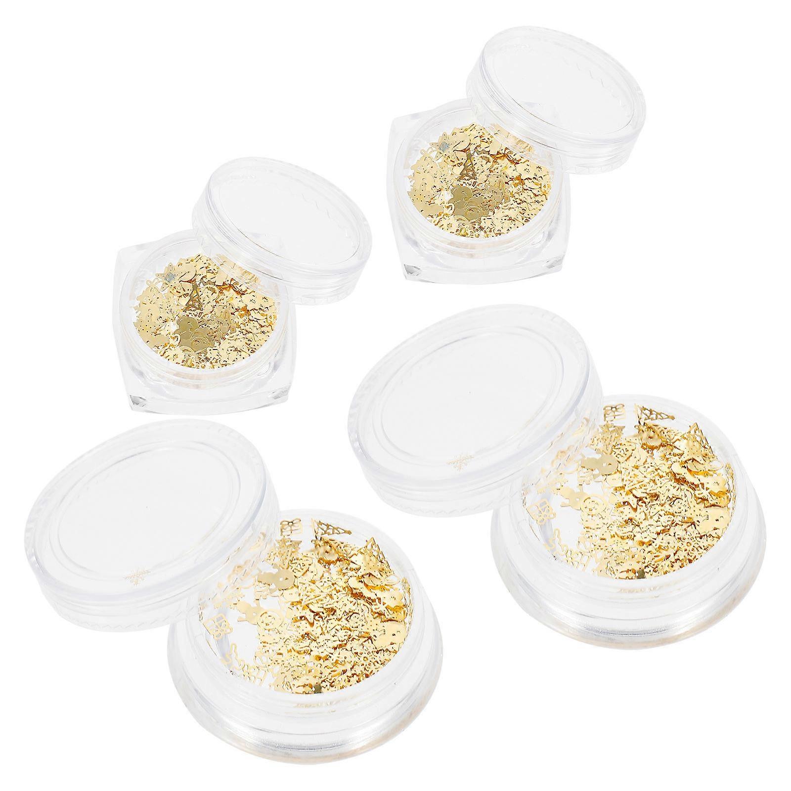 Nail Sequins Flakes 8 Boxes Suitable For Christmas Party PET Square Shape Nail Decoration