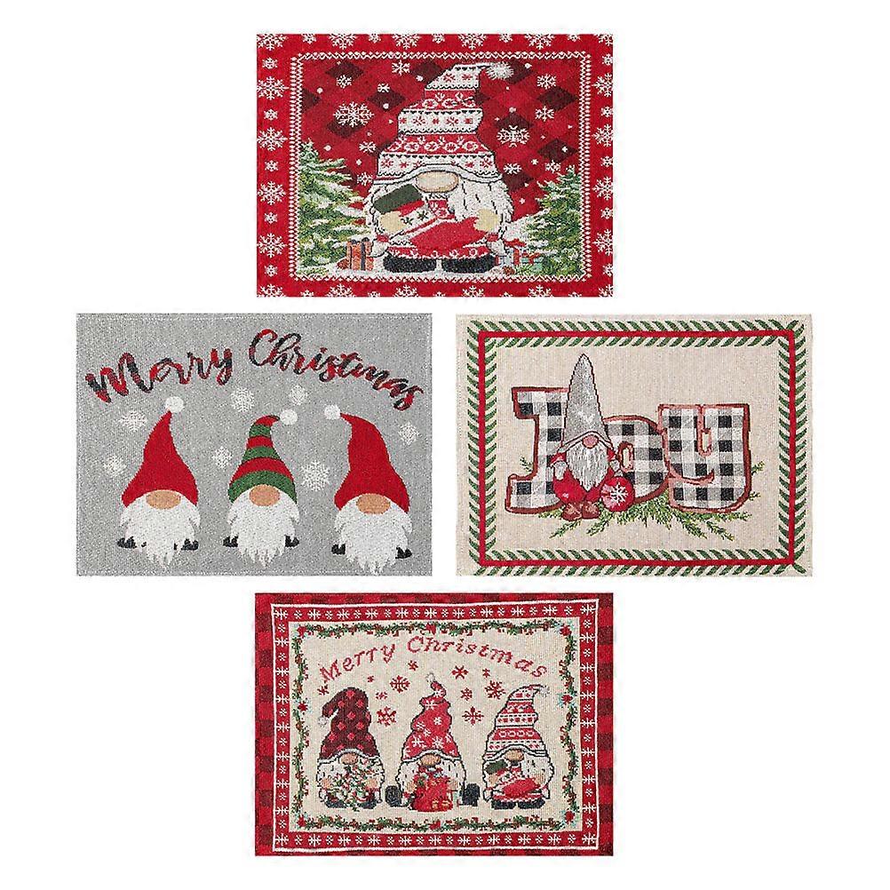 Placement Mats For Dining Table Decorative Placemat Table Protection Christmas Theme Home Placemat 43x34cm Polyester 4Pcs