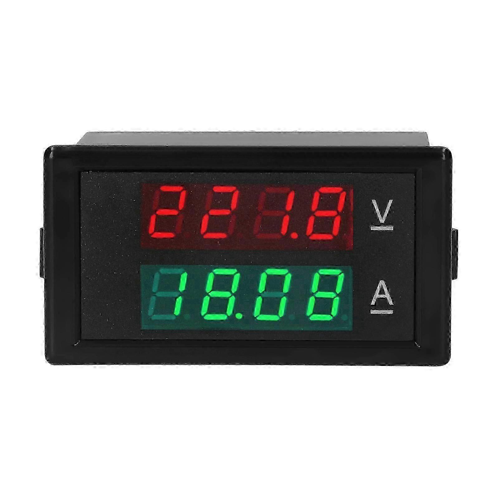 Digital Voltmeter Ammeter Voltage Current Tester Gauge Volt Amperage Tester Meter Amp Detector Red Green Dual Display Digital Multimeter