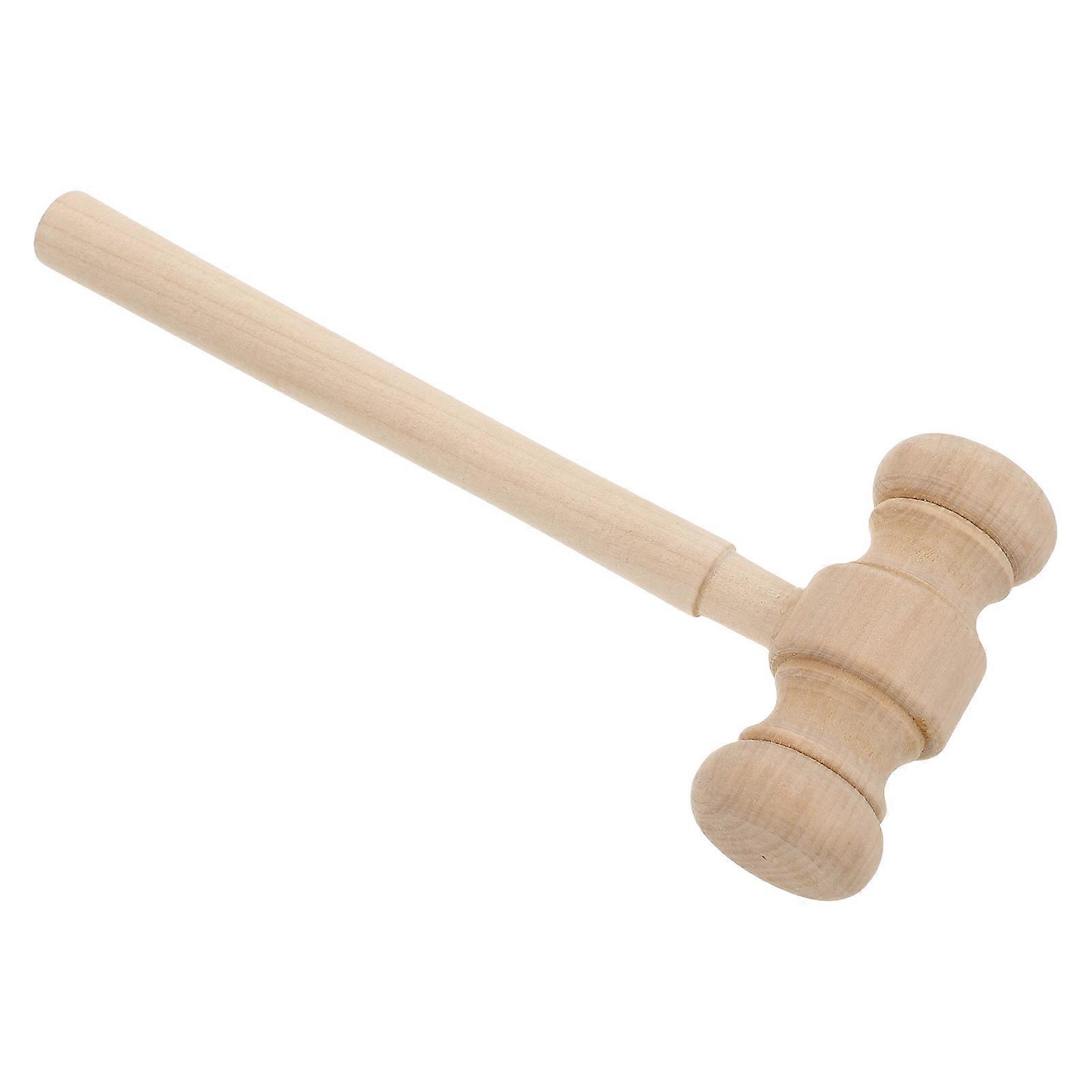 Wooden Judge Gavel Toy for Playing Mini Khaki Wooden Mallet
