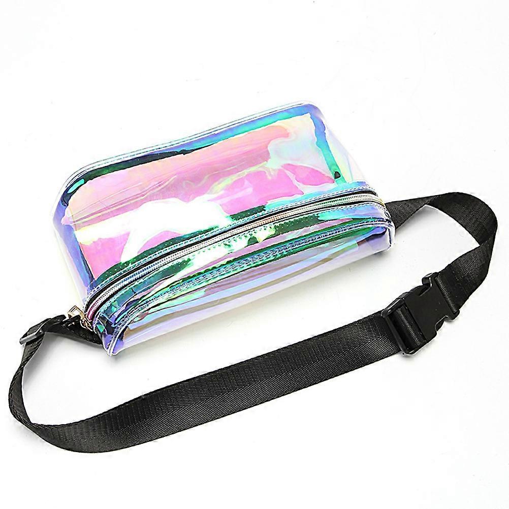 Retro Waist Pack Pu Daily Use Zipper Closure Shiny 1Pcs
