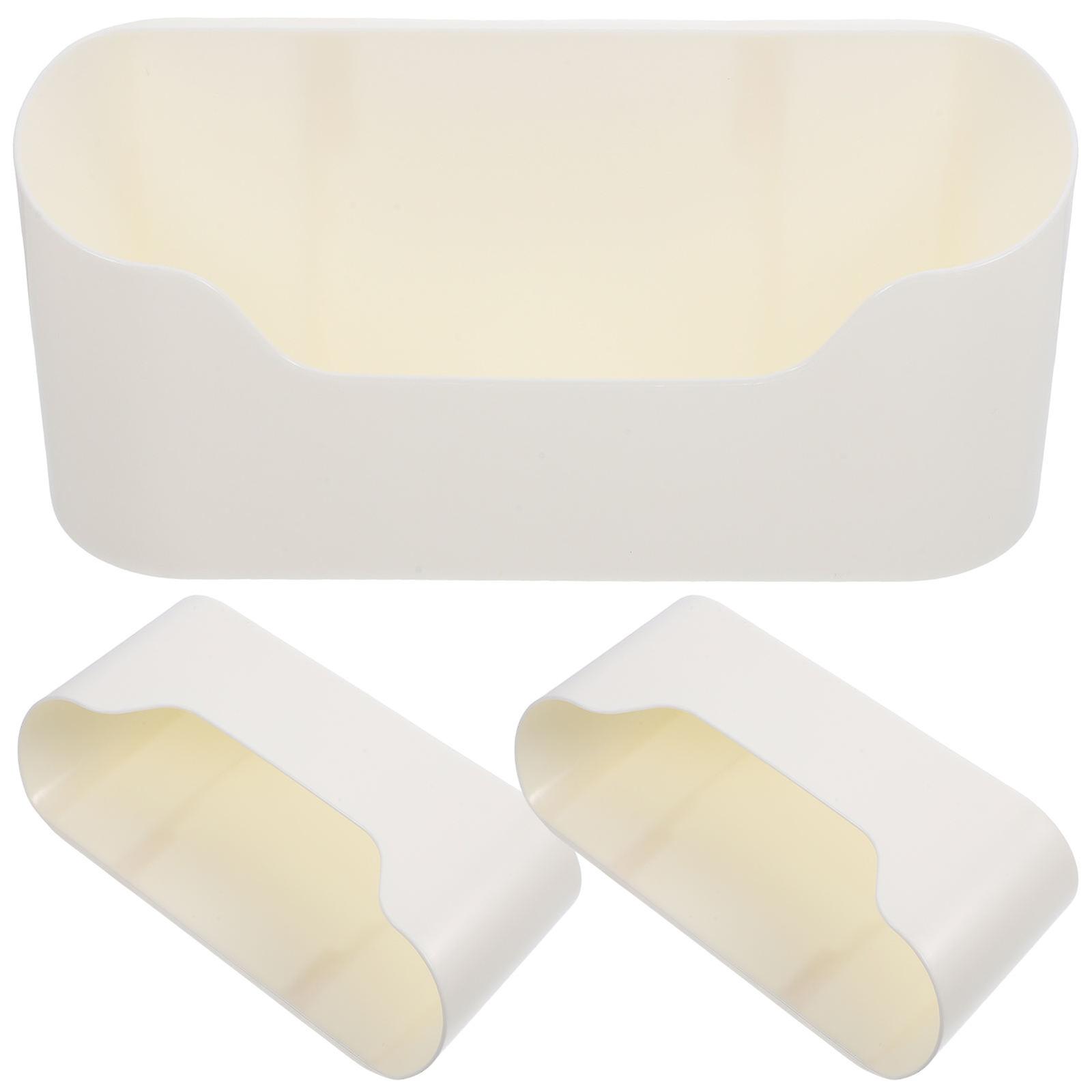 Wall-Mounted Adhesive Storage Box for Sundries Use 3Pcs Plastic Holder