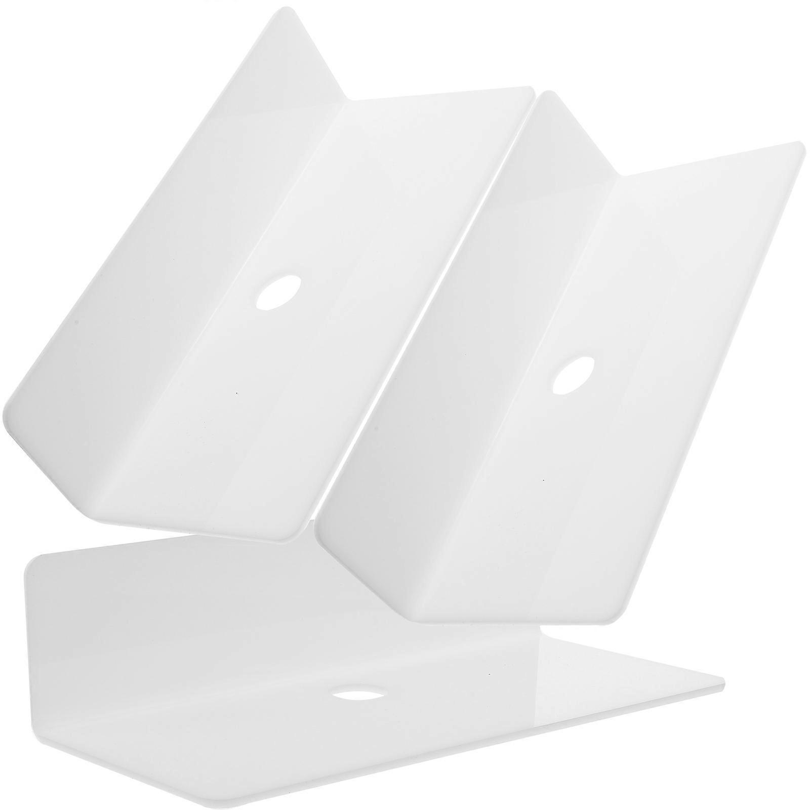 Wall Mounted Floating Shelf Acrylic Shelf for Storage Use 6Pcs White