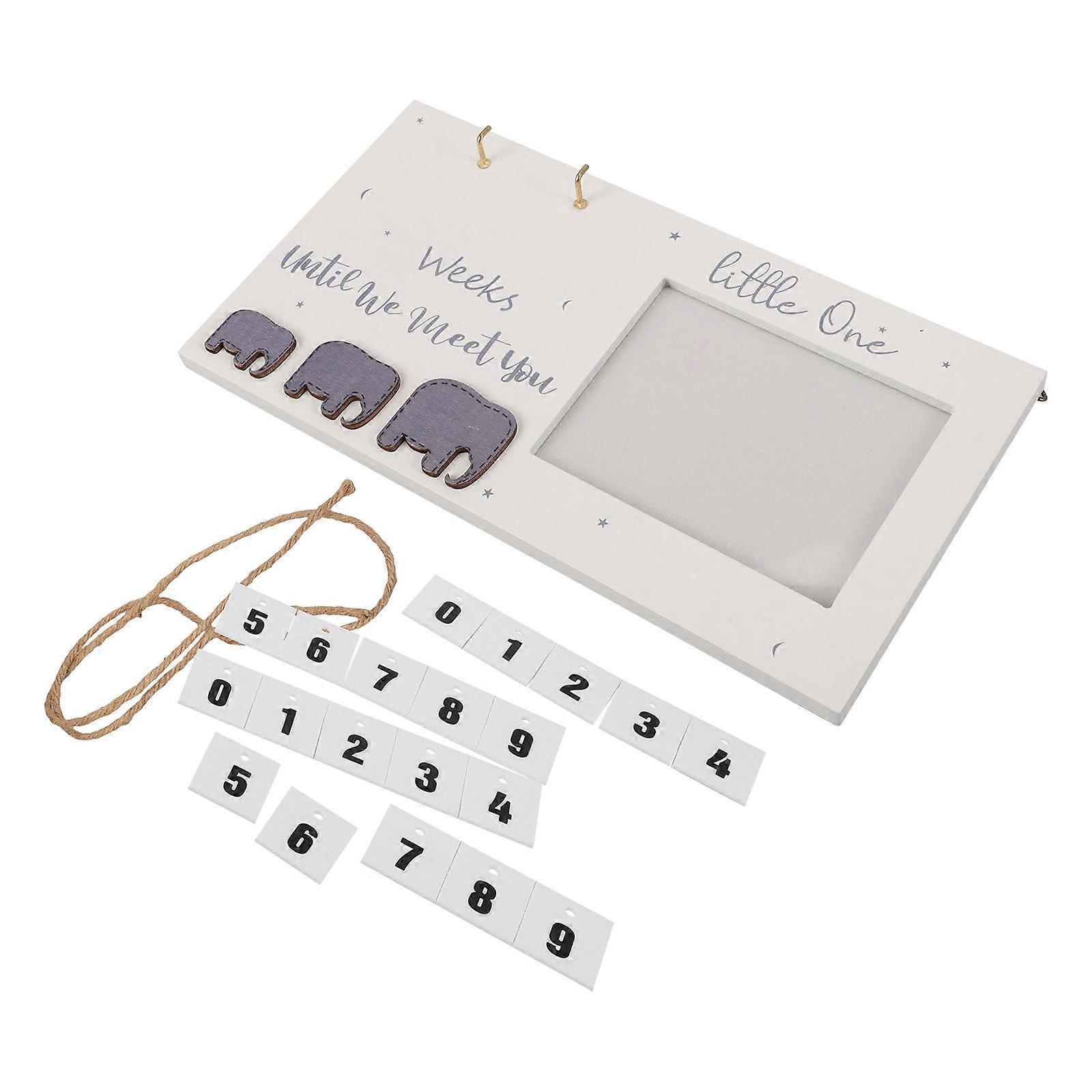 Sonogram Picture Frame Infant Wooden Board for Display 2Pcs White