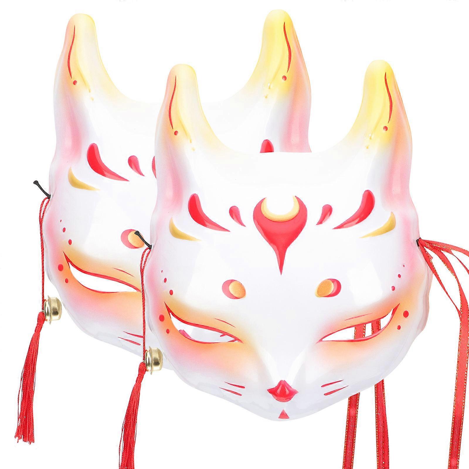 Fox-Style Mask Half Face Masks for Masquerade 8Pcs Red Decorative Masks