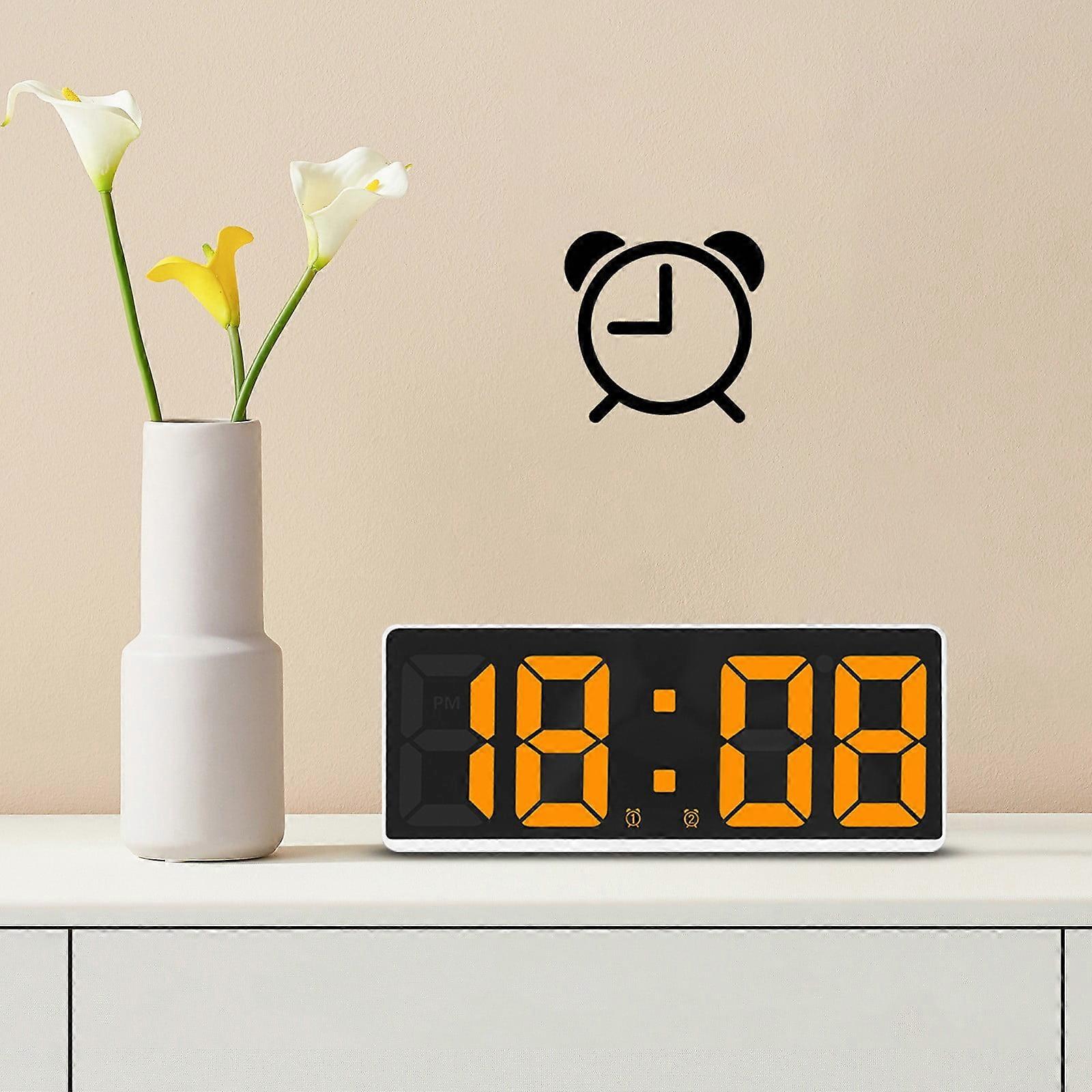 Naxoaeo Small Digital Alarm Clock with Battery Backup, Plug-in Electric Clock with Large Numbers, Loud Alarm for Heavy Sleepers - Slim Design for