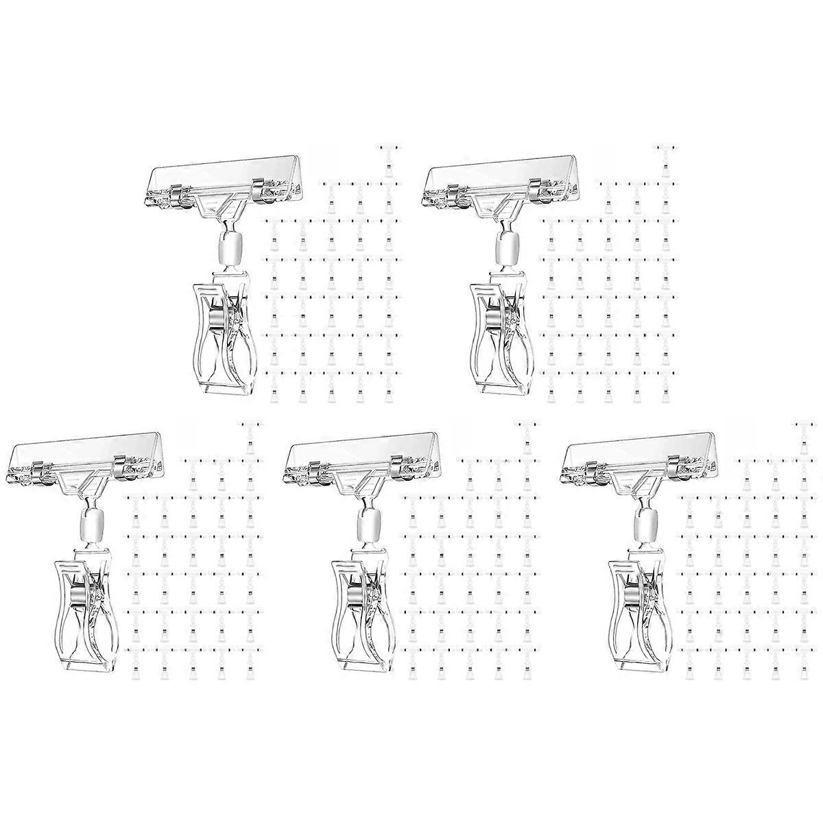 30 Pcs Label Holders Sign Clip, Plastic Clear Rotatable Sign Clips