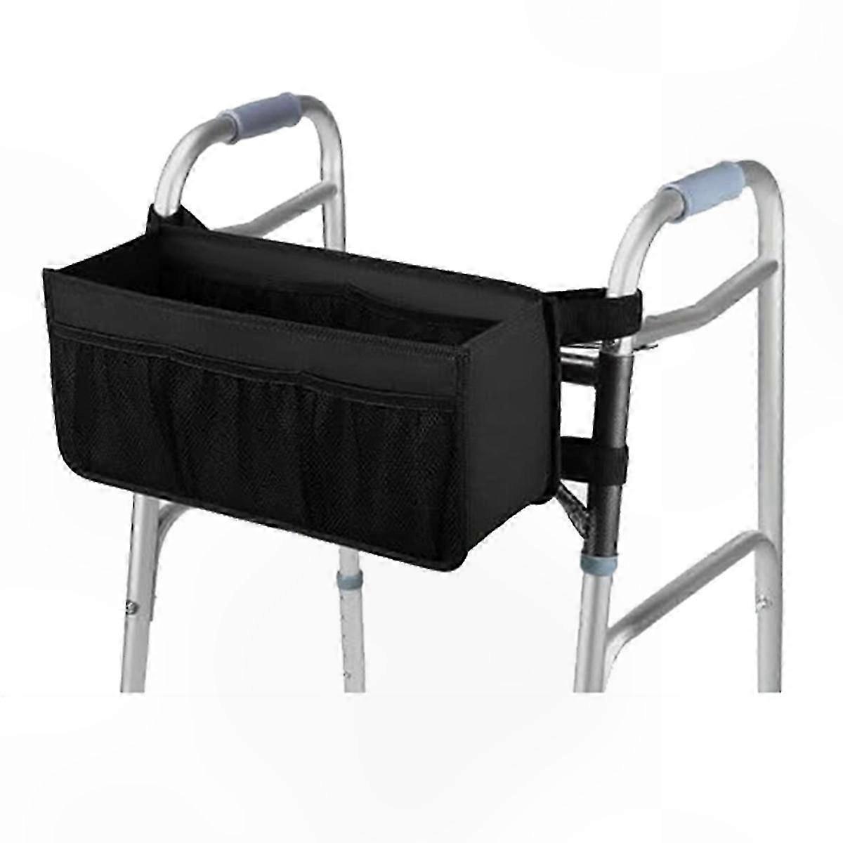 Folding Walker Accessory Kit with Basket, Bag, Cup Holder for Mobility Aids