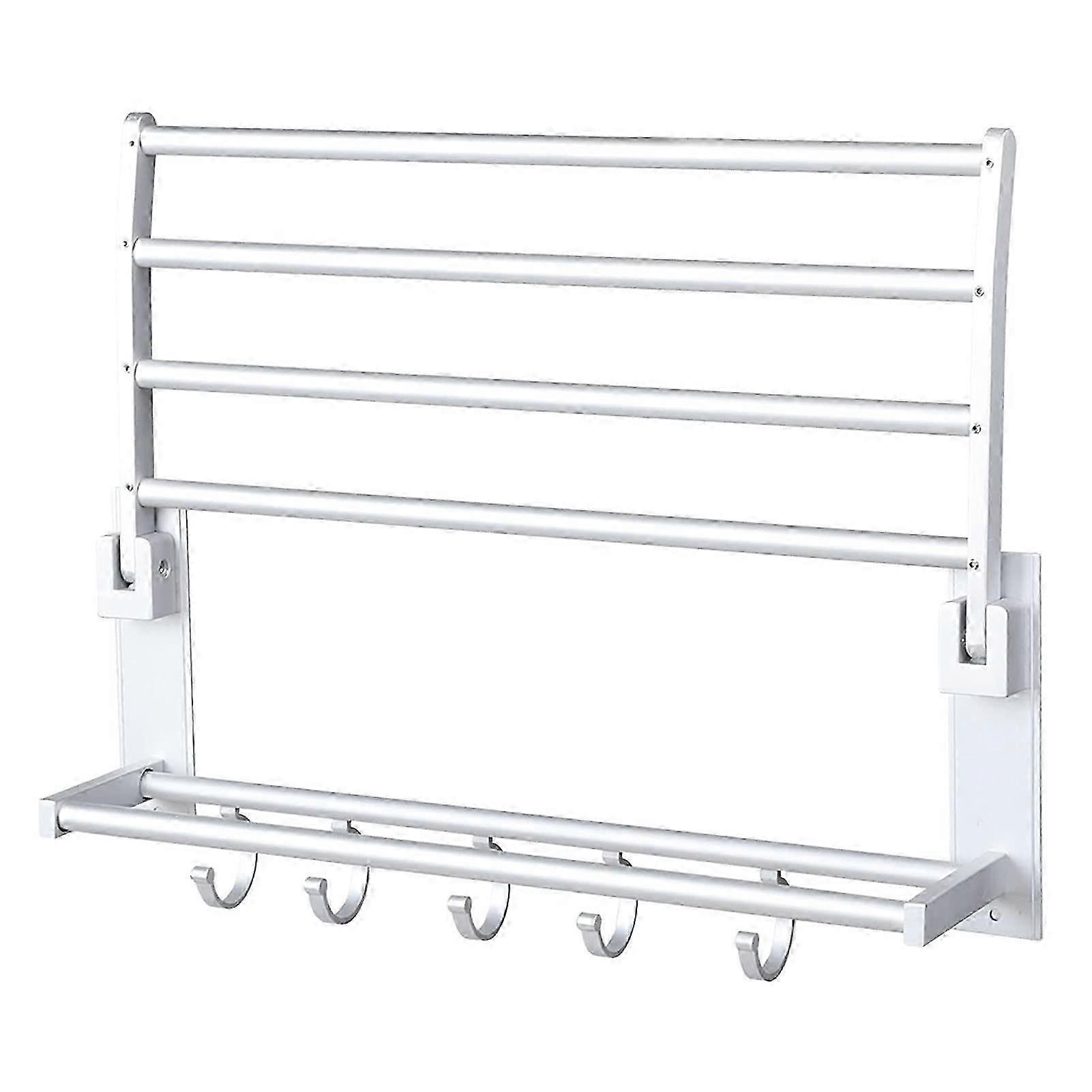 Double Layer Space Saving Towel Rack for Bathroom Wall Mounted 26s