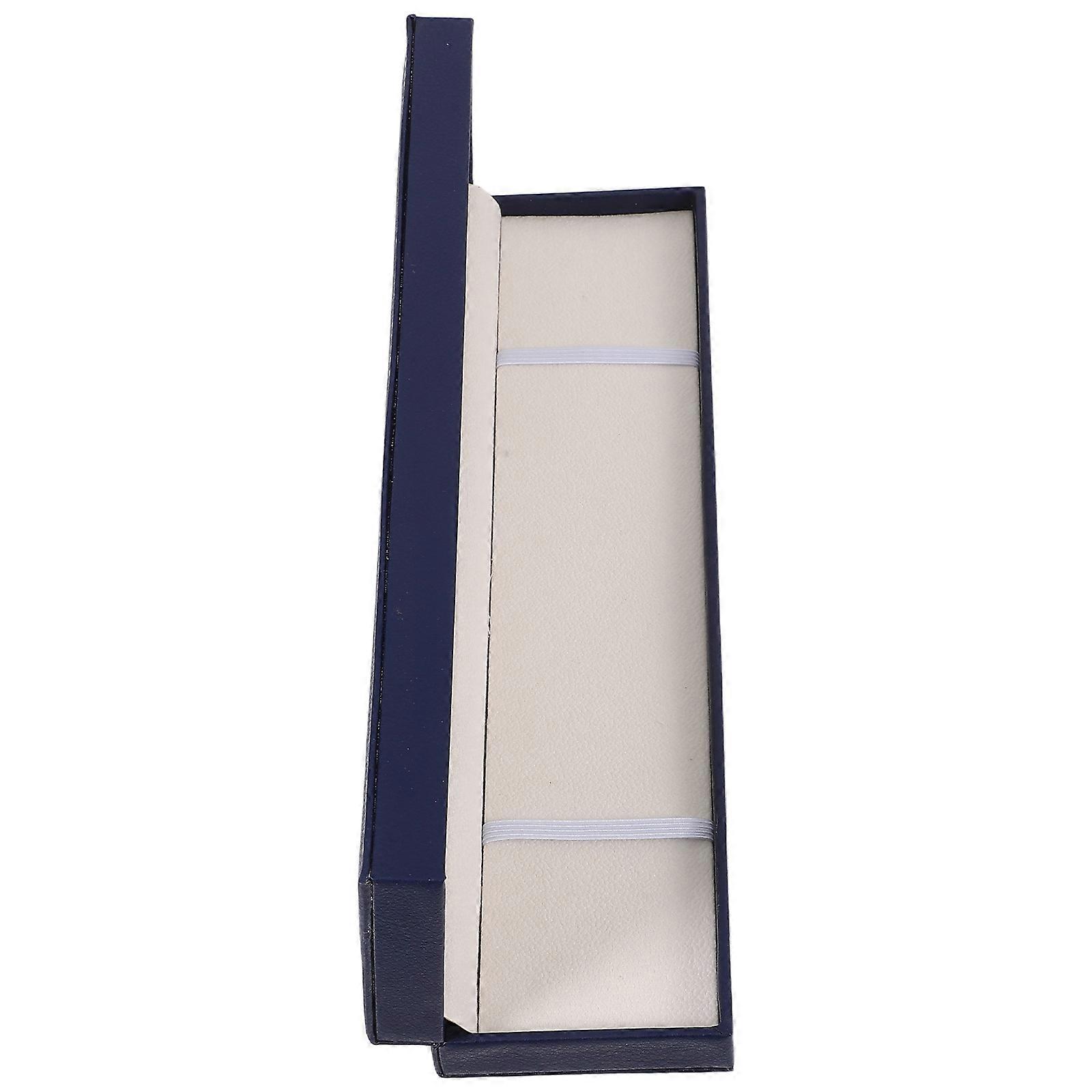 Blue PU Bracelet Storage Organizer Watch Gift Box 2Pcs