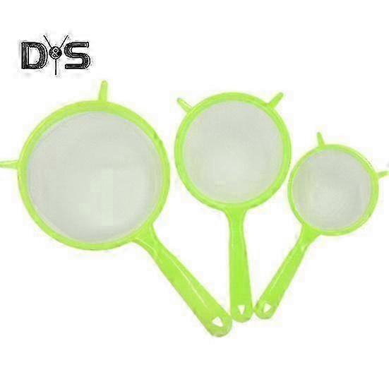 3Pcs Food Sieve Hanging Hole Design Mesh Scoop Strainer Lightweight Durable Filter Sieve for Home Kitchen miao7
