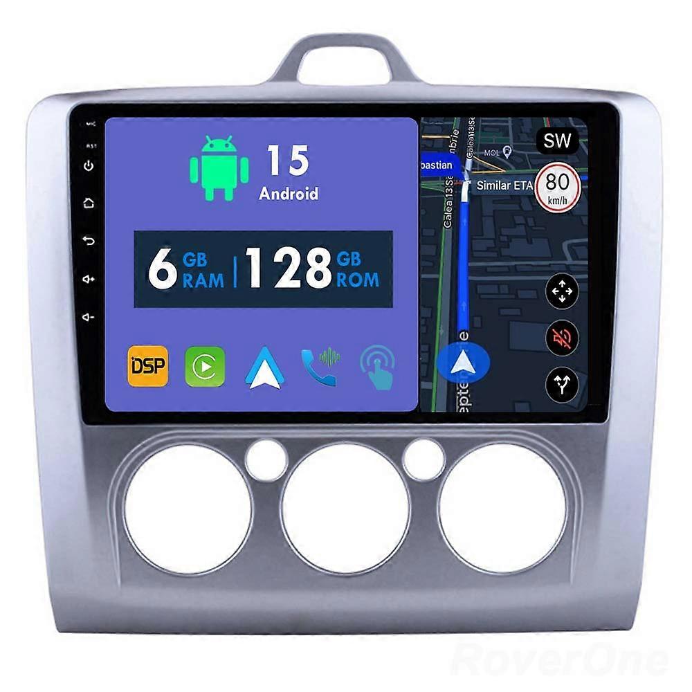 Car Radio 6G+128G CarPlay GPS Navigation Head Unit for Ford Focus 2 Mk 2 2004 - 2011 MT Android Auto Bluetooth Stereo Touch Screen