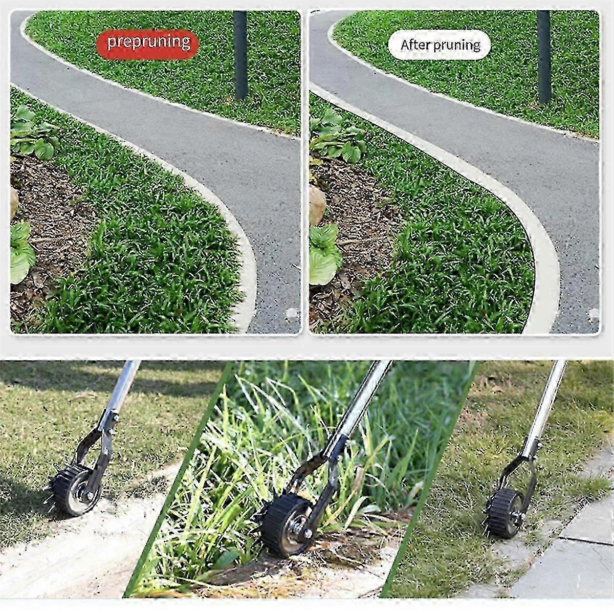 2025 Edger Lawn Tool, Hand Manual Lawn Edger, Wheel Rotary Trimmer Grass Edger Shear for Garden Sidewalk ( 1.2m)