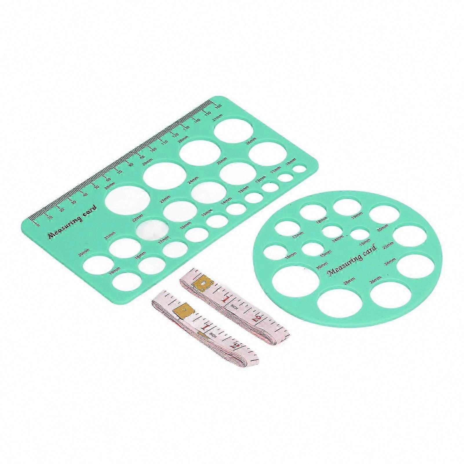 Breast Pump Flange Sizing Tool Set with Silicone Nipple Rulers for Round and Rectangle Shapes, Green