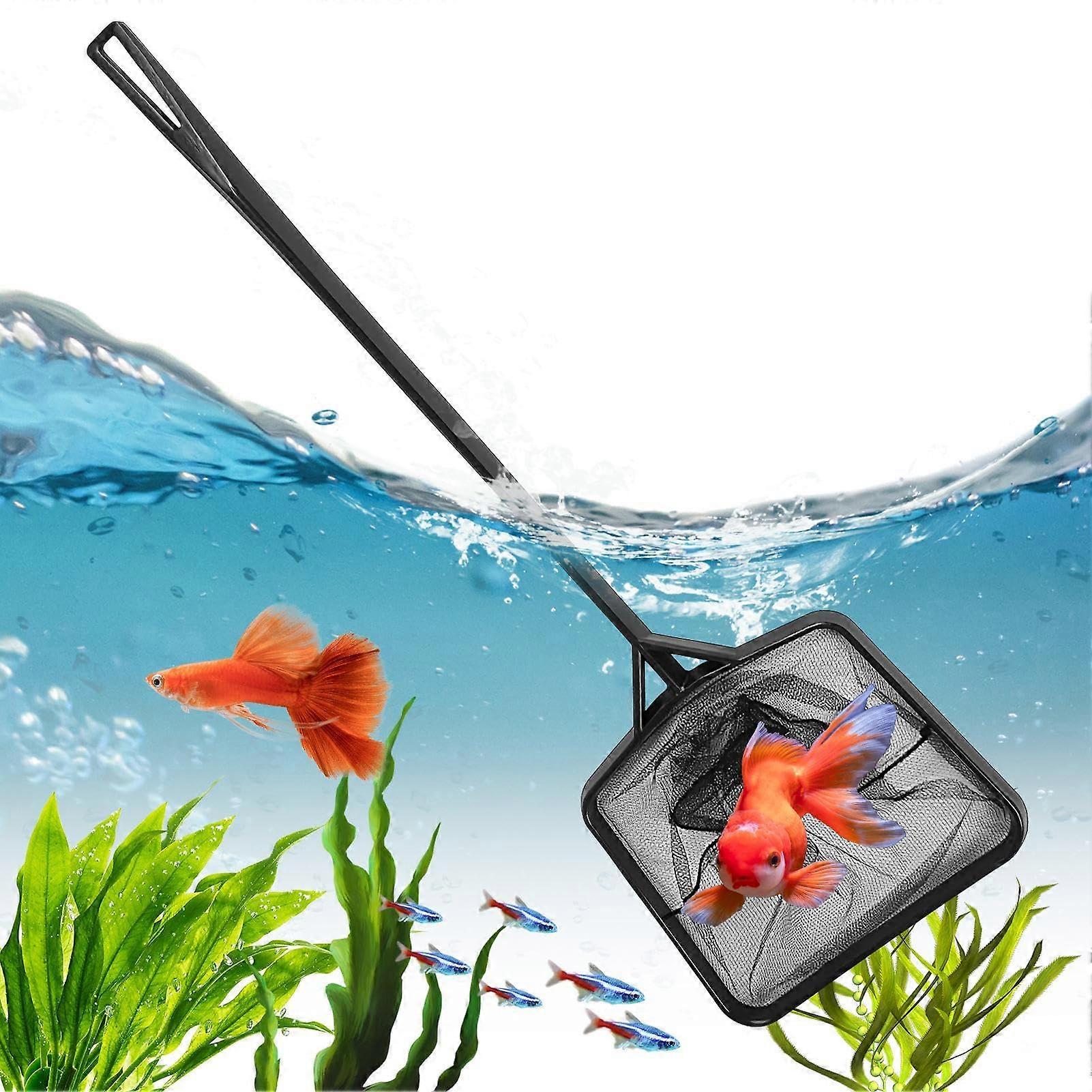 Fish Net for Aquarium Portable Skimming Cleaning Net With Comfortable Handle Large Mesh for Indoor Water Features