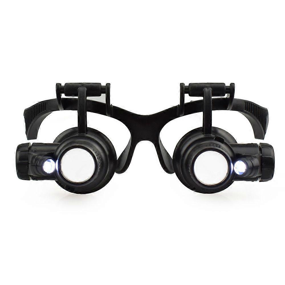 Head-wearing glasses type LED magnifying glass with light