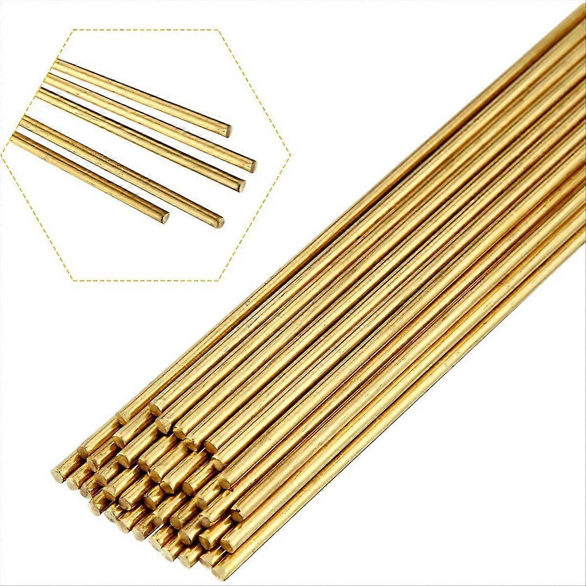 40 Pcs Brass Rods 1.5 mm Brass Welding Brazing Rods Copper Alloy Solid for DIY Craft Drift Punches