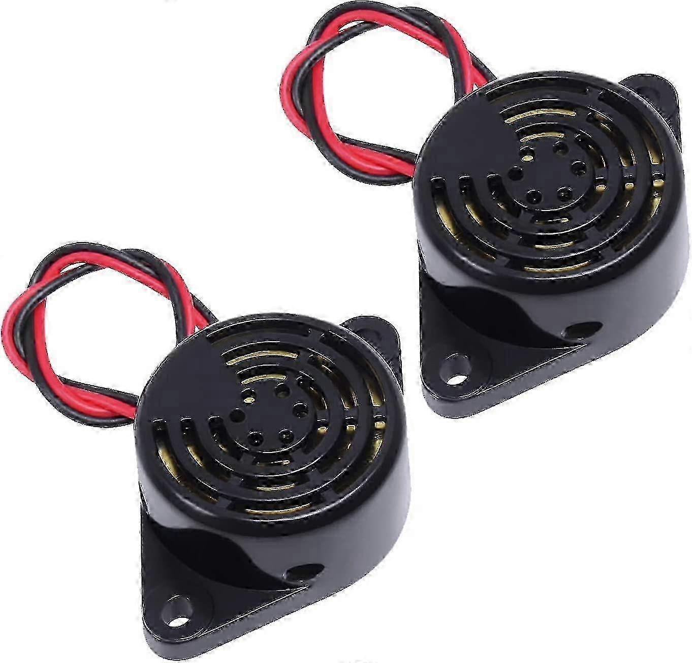 25-26 2-Pack 100dB Active Piezo Alarm Buzzer DC 3-24V Continuous Sound Tone