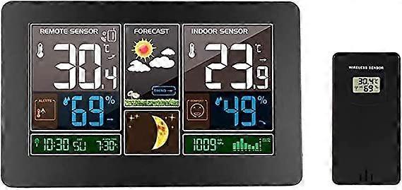 Digital Weather Station Indoor Outdoor Thermometer Hygrometer Weather Forecast Clock Temperature Humidity Monitor