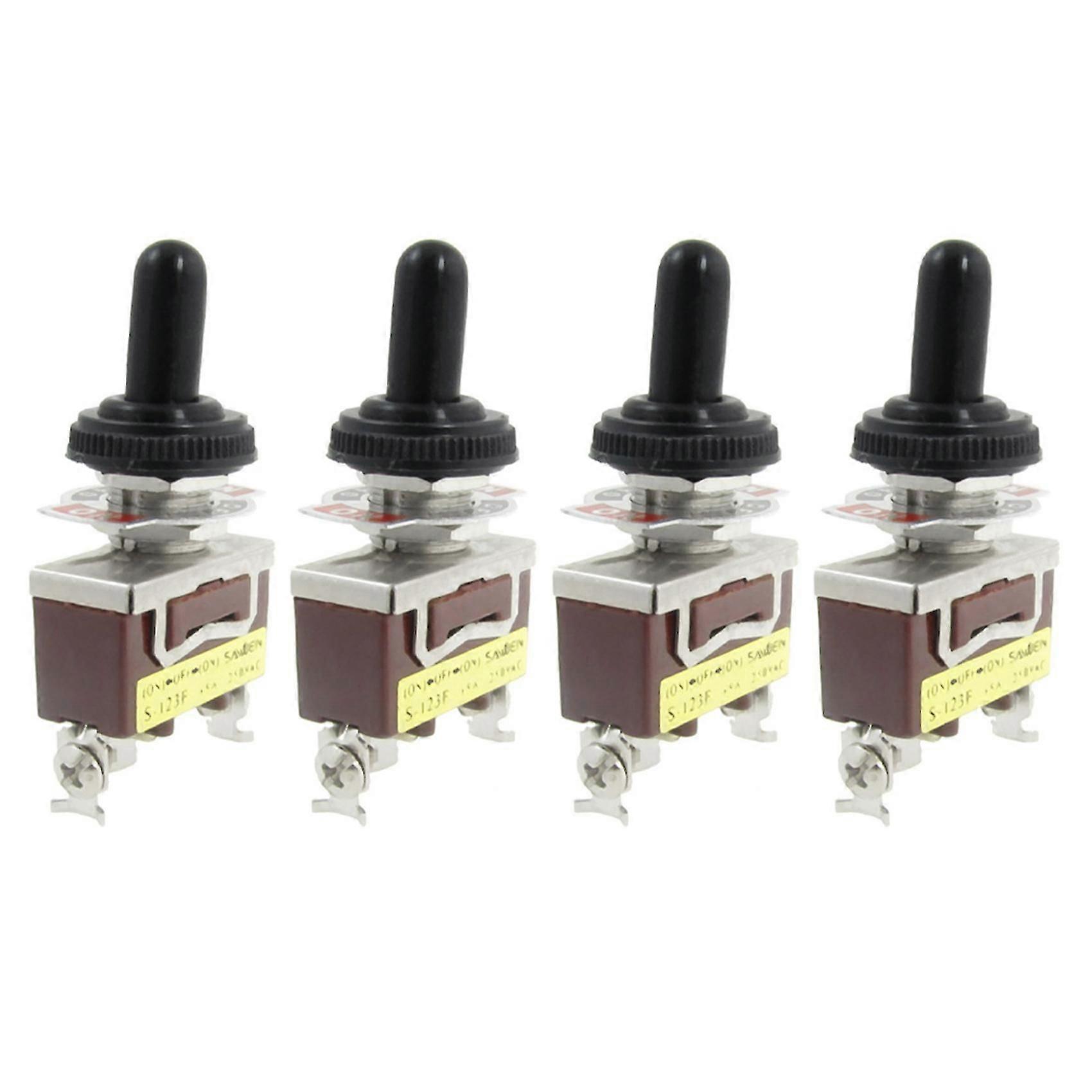 4x Ac 250v 15a Momentary Spdt Toggle Switch With Waterproof Boot