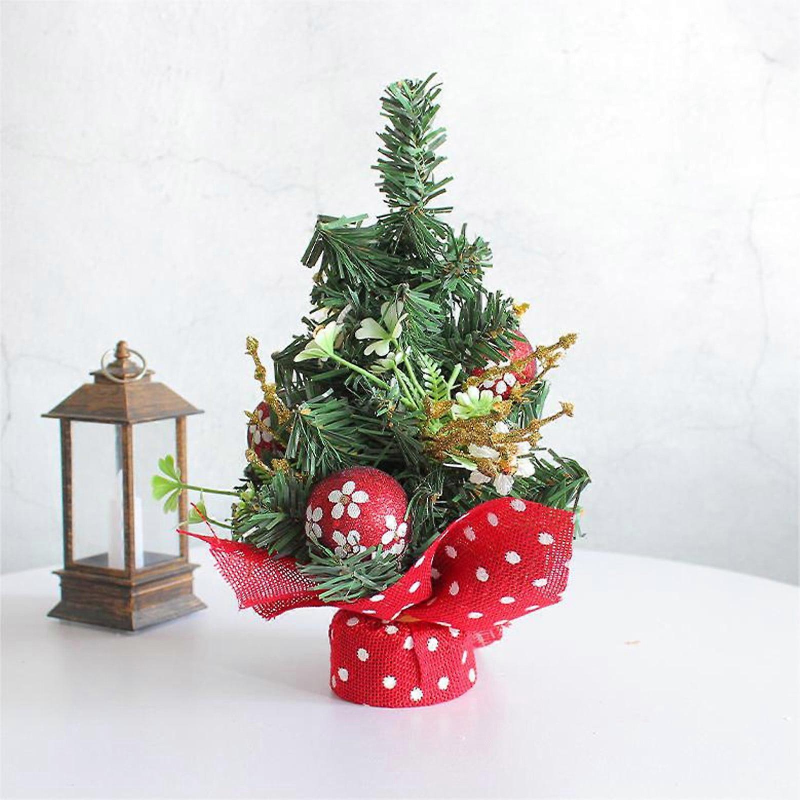 Mini Christmas Tree Decor - Pine Needles & Red Fruit, Scene Layout, Compatible with YgkuHd, Christmas Clearance