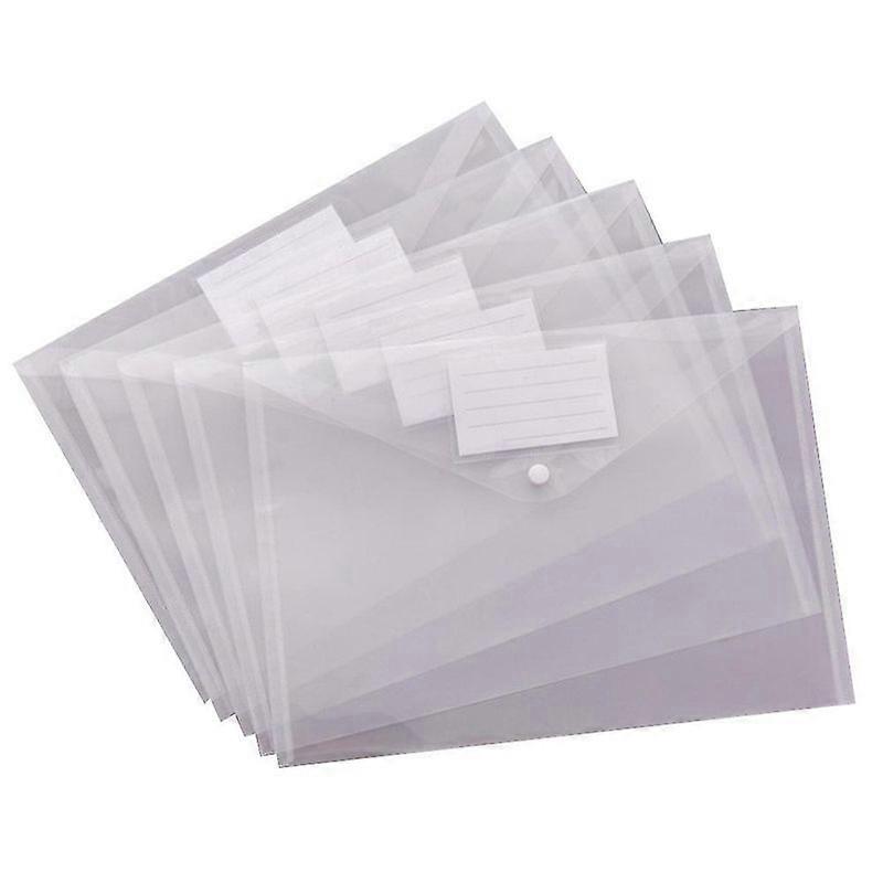 30 Pack Clear Plastic Envelope with Snap Closure Folder Document Folders A4 File Envelopes with Lab
