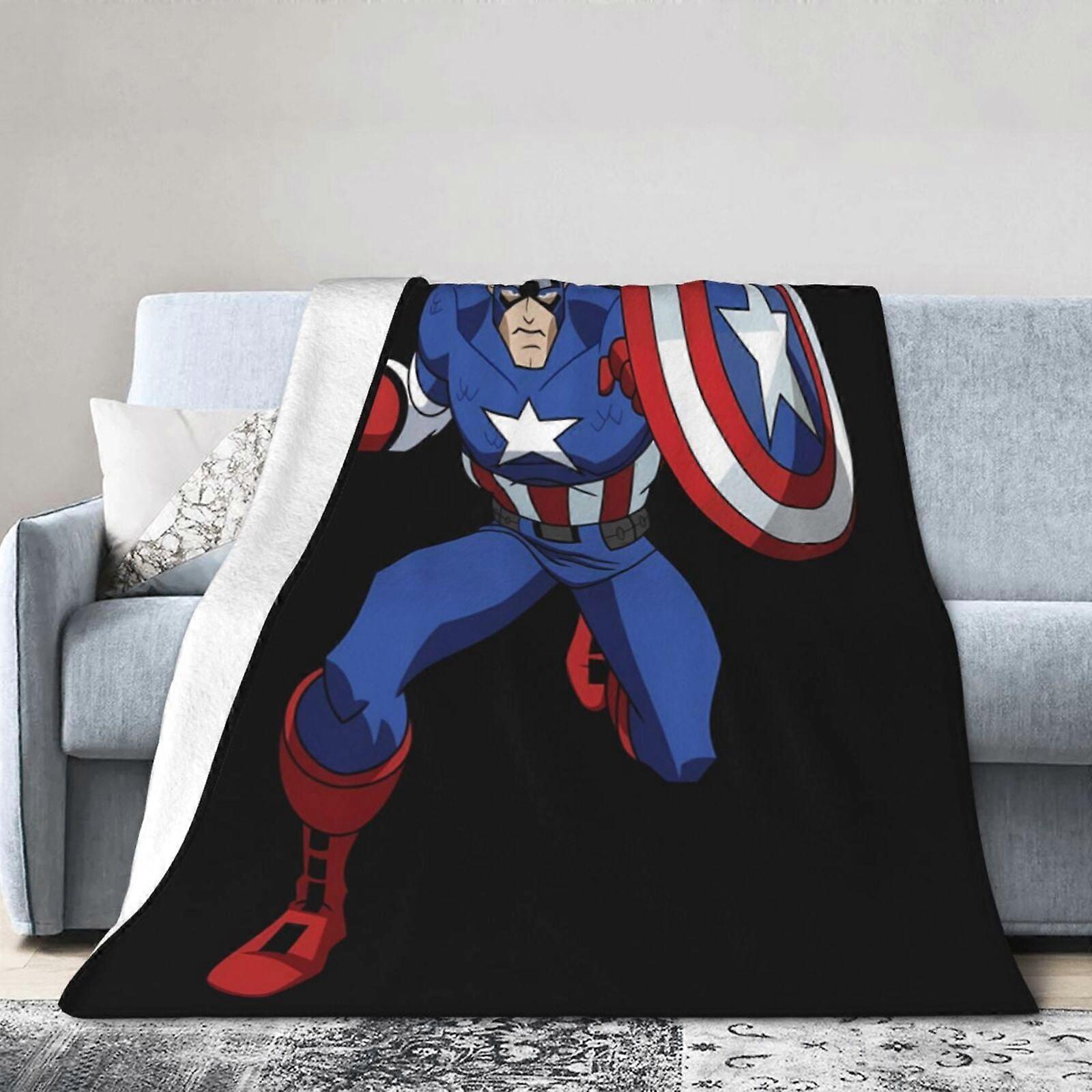 캡틴 아메리카 담요 던지기 침구실 장식 플란넬 담요 침대 소파용 80"X60"