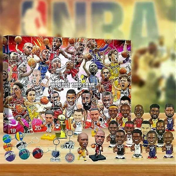 NBA Advent Calendar 2025 for Christmas - NBA Advent Calendar with 25 slots, James, Kobe, etc. Checkered Gifts