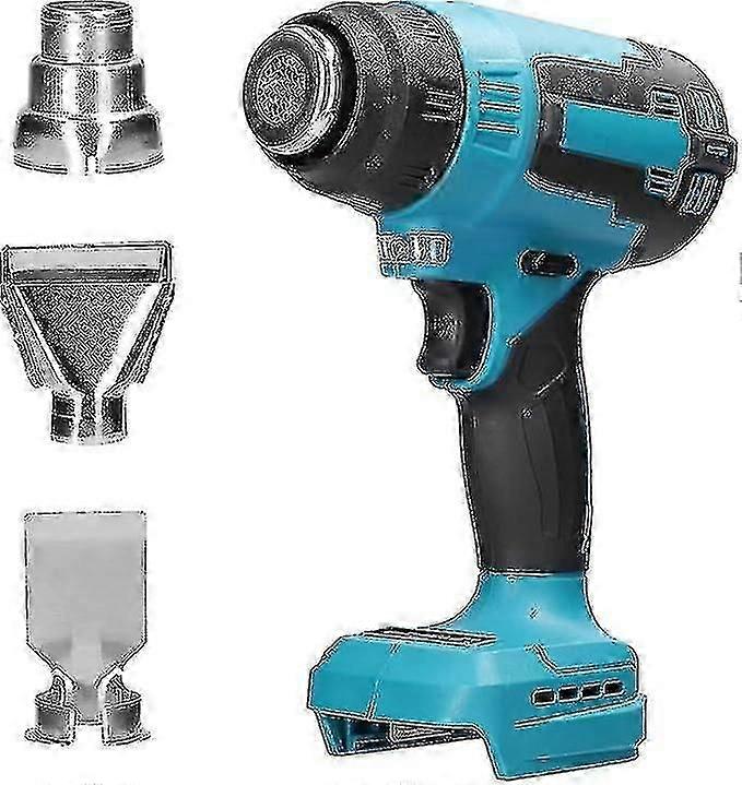 Cordless Heat Gun for Makita 18V Battery, 550C with LED Light, Includes Reducer, Wide Jet & Reflector Nozzle