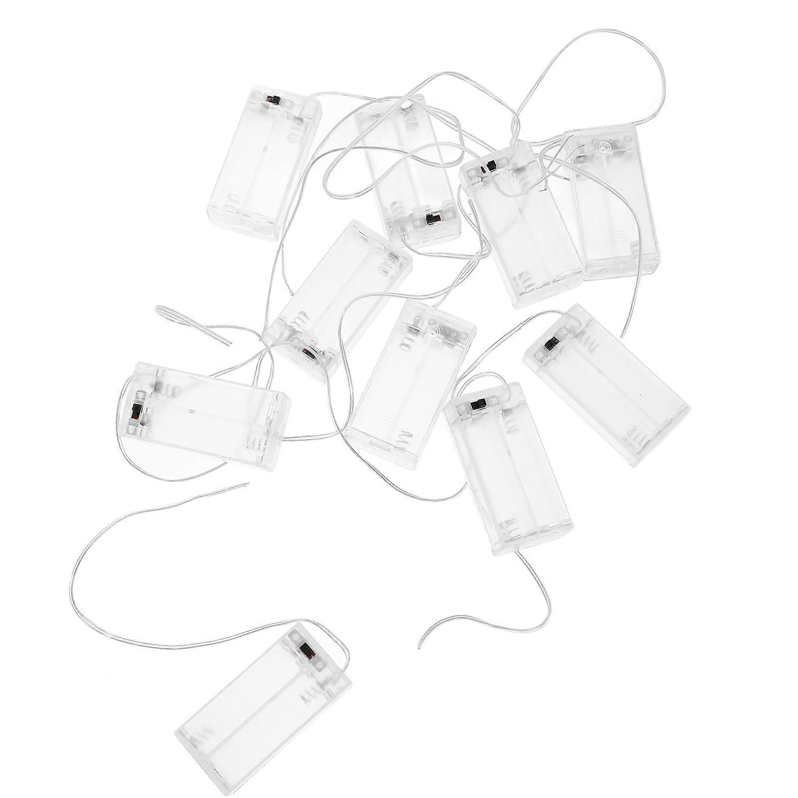 String Lights Battery Box Plastic Battery Holder for Aa Batteries 10Pcs