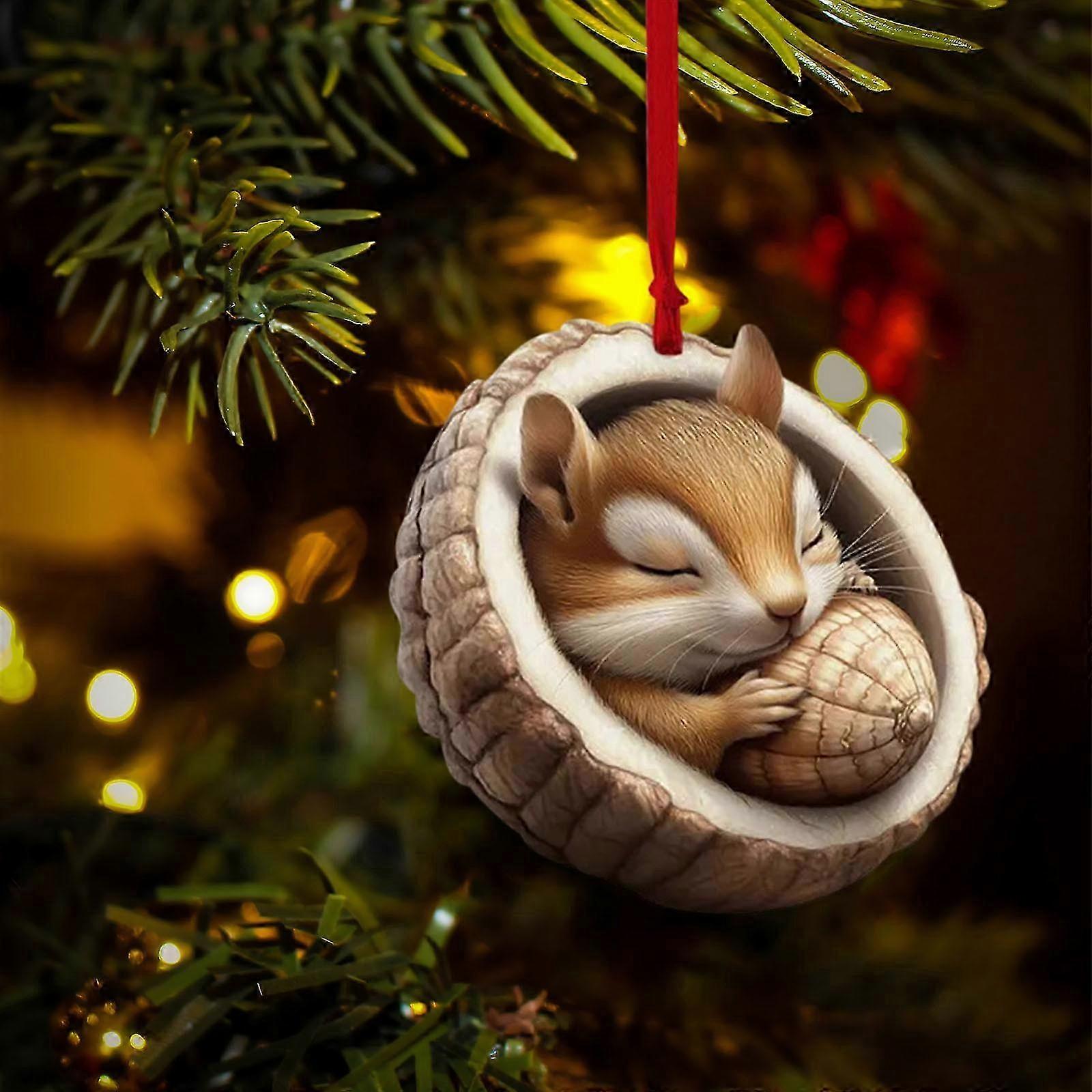 Animal print acrylic ornaments for Christmas tree multi-color forest decor