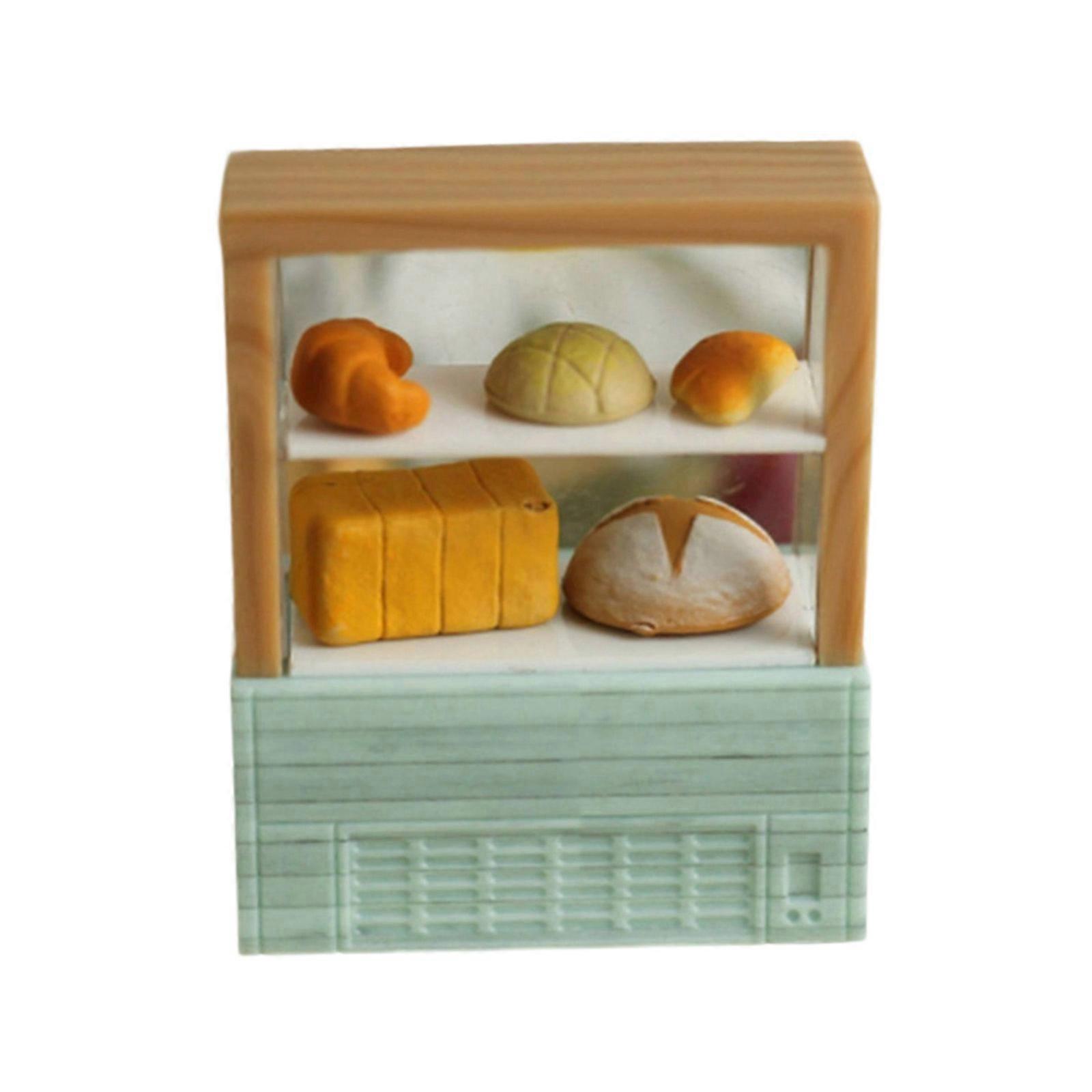 Mini Bread Model Shelf For Dollhouses Accessories Compact Display Rack With Design  Blue
