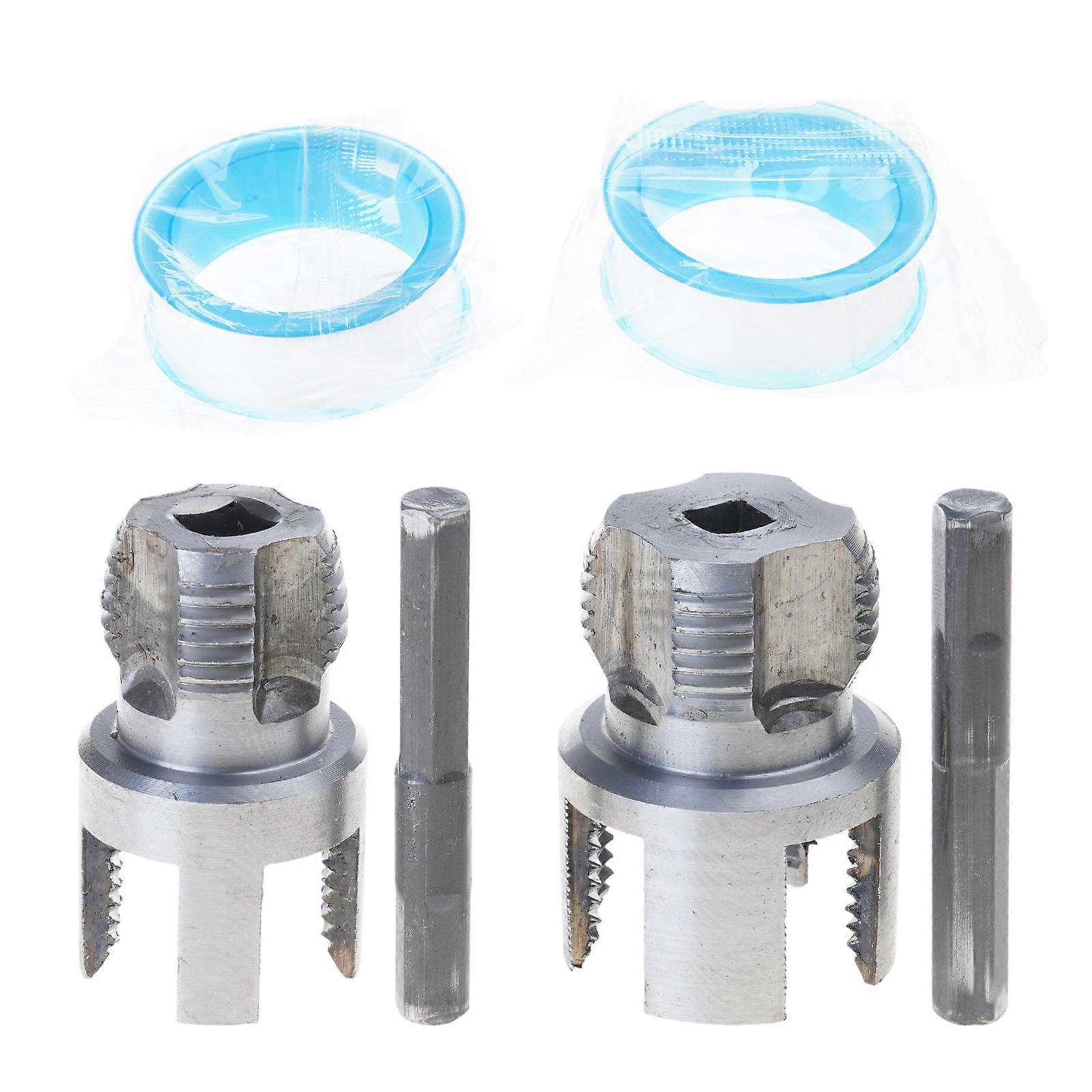 Pipe Thread Cutting Tool,Pipe Threading Tool for Internal & External PVC Plastic Pipe 1/2" 3/4" Pipe Threader Multicolor