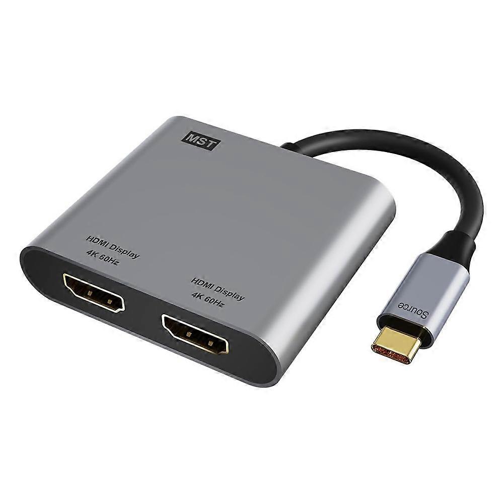 USB C to Dual HDMI-Compatible Adapter 4K@60hz USB C Hub Dual Monitor Extend Display for MacBook Air/Pro, Laptops