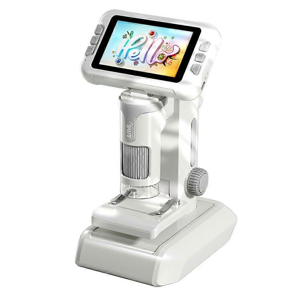 Kids Microscope 1600X 4 Inch LCD Screen Handheld & Desktop, LED Illumination for Education Kids Digital Microscope B