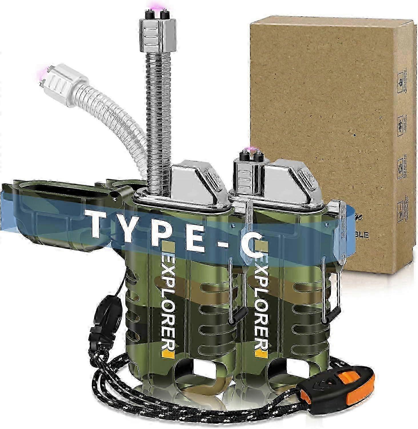 Lafagiet Usb C Rechargeable Lighter, 360 Flexible Neck, Windproof And Waterproof, Arc Lighter Suitable For Candles And Camping